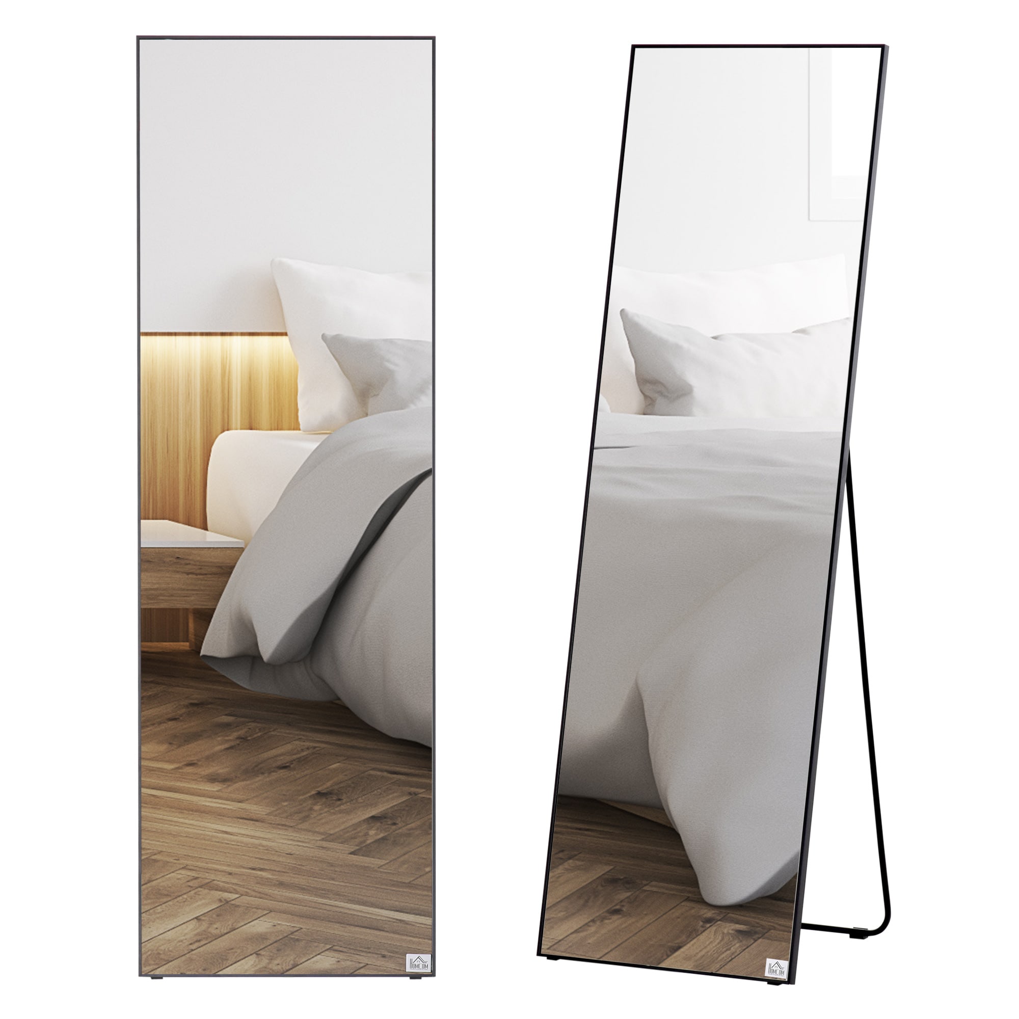 Siavonce XH73970 20-in W x 64-in H Rectangle Black Framed Full Length Floor Mirror