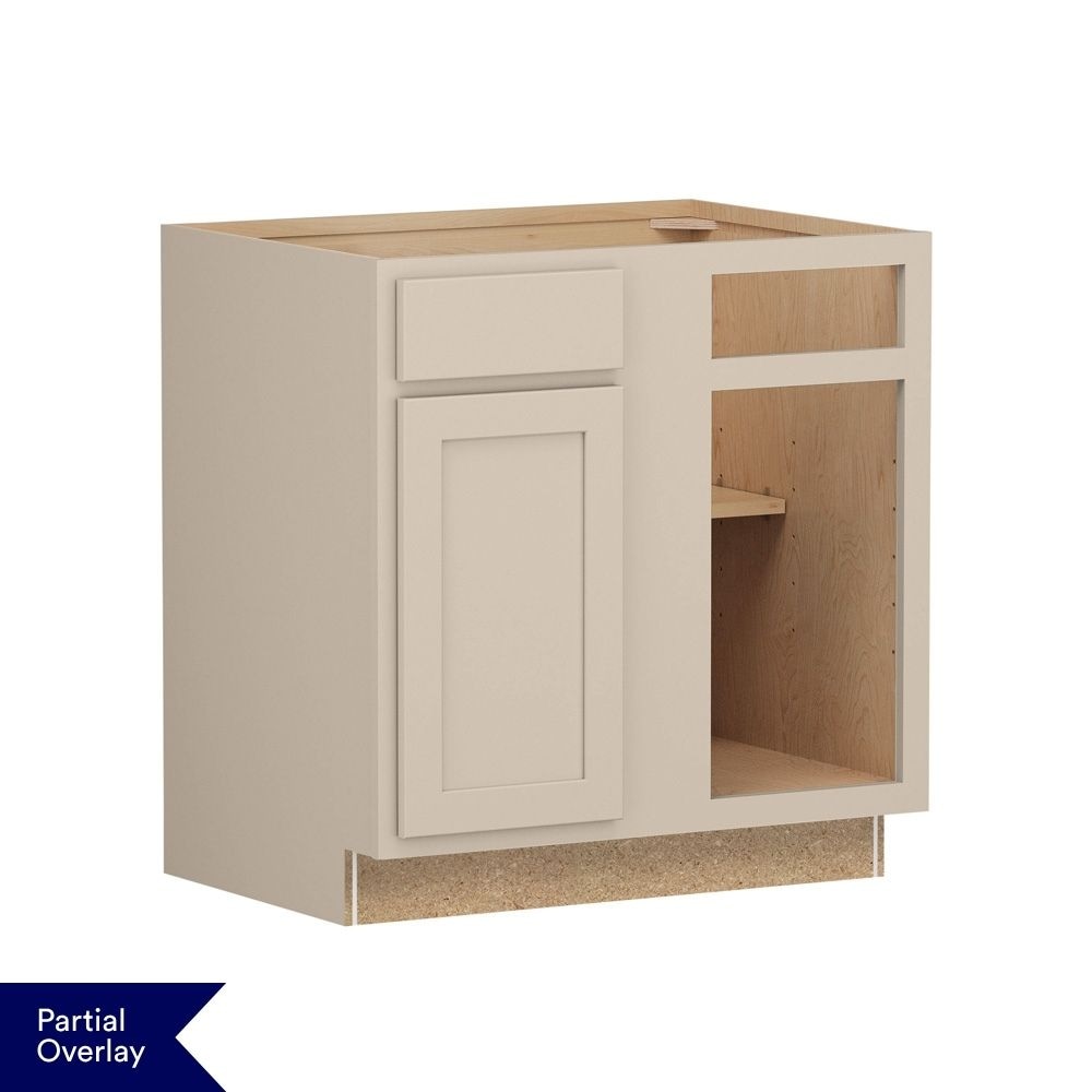 Shenandoah Breckenridge POL 39-in W x 34.5-in H x 24-in D Oat Painted Blind Base Fully Assembled Cabinet Recessed Panel Shaker