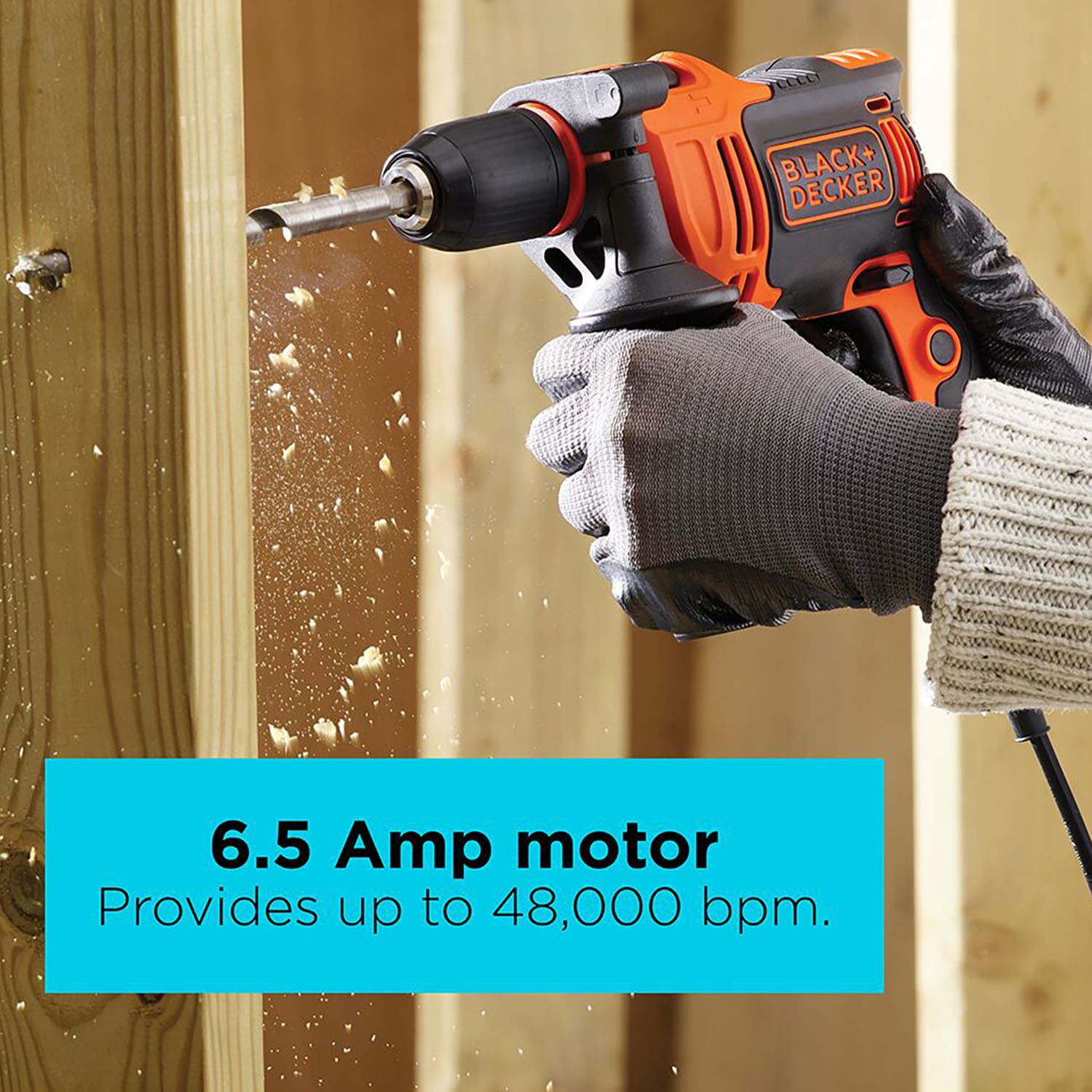 BLACK+DECKER 6.5 Amp Corded 1/2 in. Hammer Drill BEHD201 - The