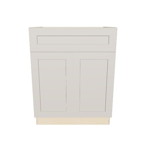 Diamond Express Jamestown 27-in W x 34.5-in H x 24-in D Cloud Gray 1-Drawer Base Fully Assembled Plywood Cabinet (Recessed Panel Shaker Style)