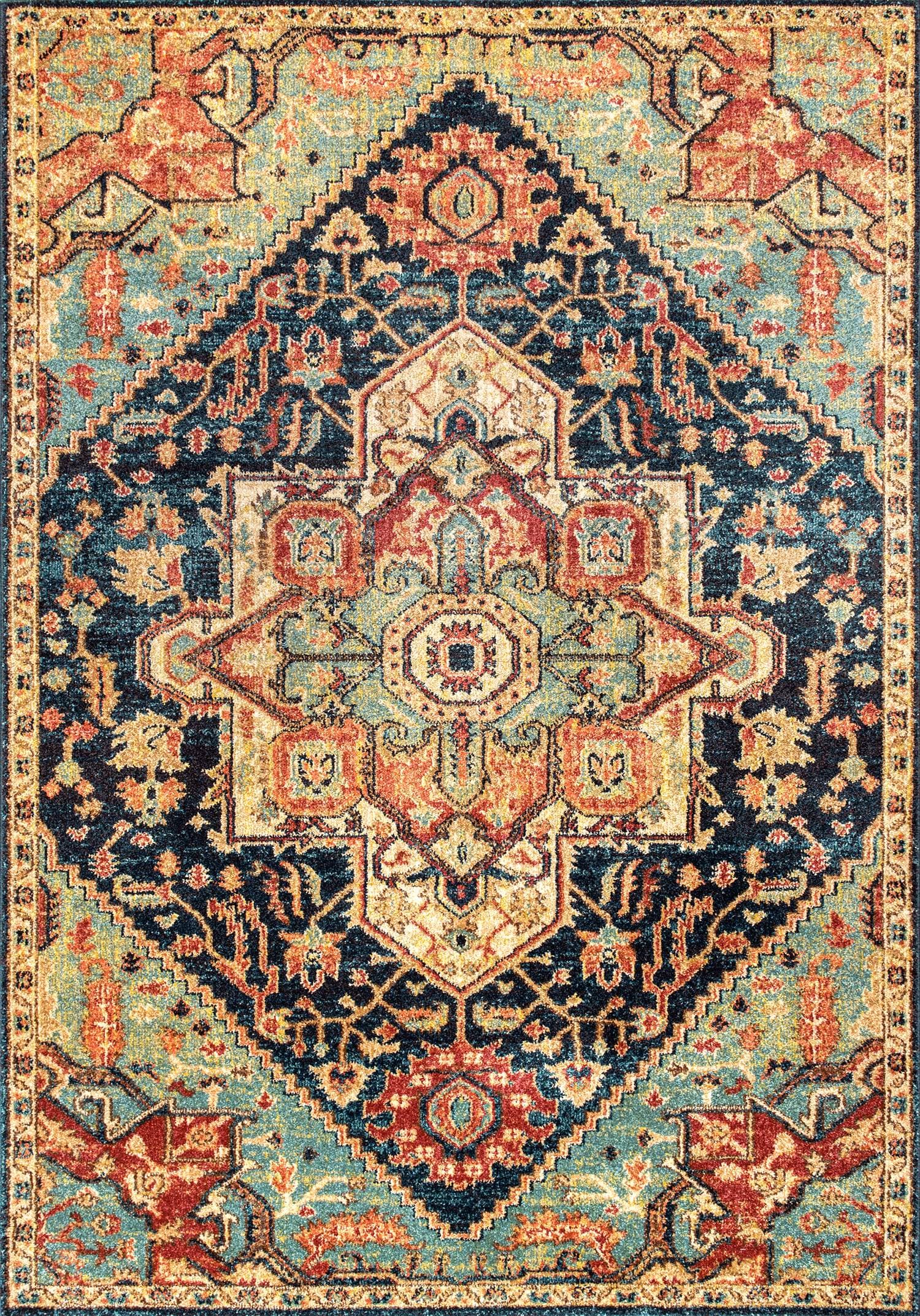 nuLOOM RZIN06A-2808 2 x 8 (ft) Loomed Polypropylene Green Rectangular Indoor Medallion Runner rug