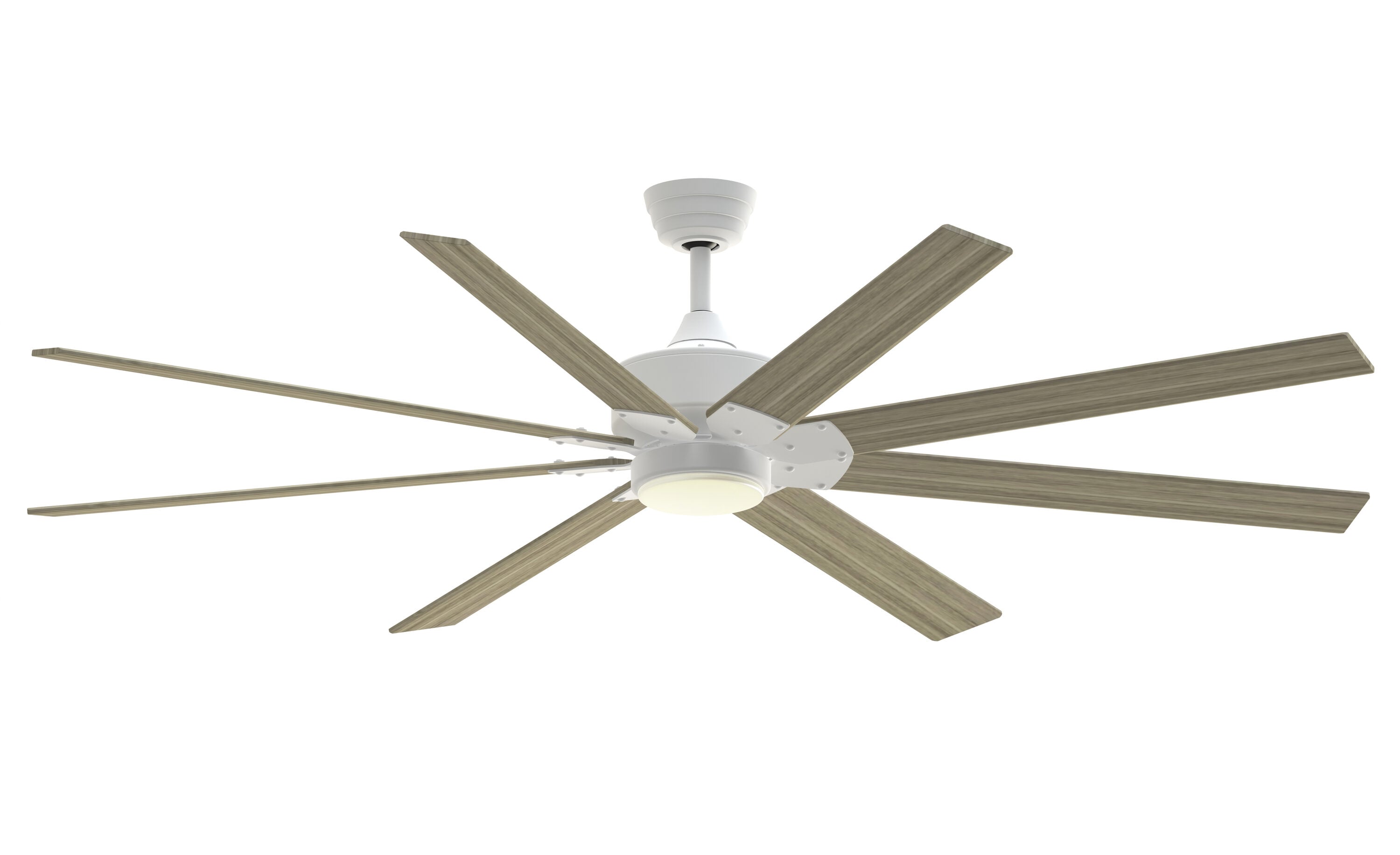 Fanimation TriAire Custom 60-in Matte White Color-changing Integrated LED Indoor/Outdoor Smart Propeller Ceiling Fan with Light and Remote (3-Blade) FPD8514MWW-60MWW-LK Sansujyuku sansujyuku.com