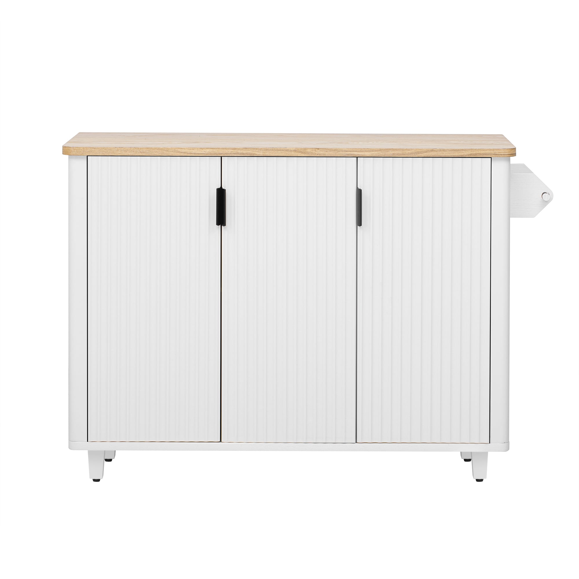 Bybafun YB2600160 White Wood Base with MDF Wood Top Rolling Kitchen Cart ( 17.7-in x 51.3-in x 36-in )
