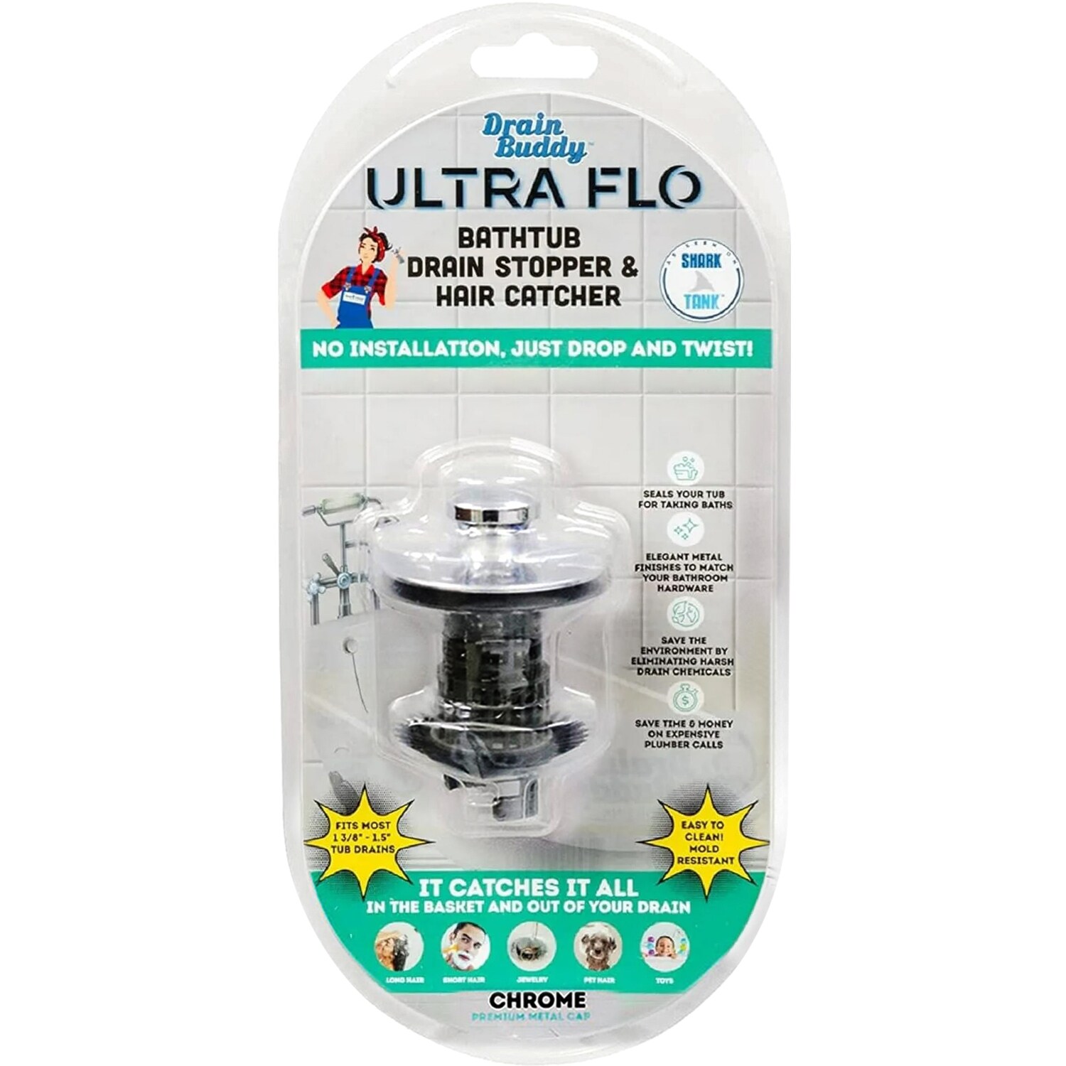Drain Buddy BUF TUB CHR M Tub-Drain-Accessories - View #3