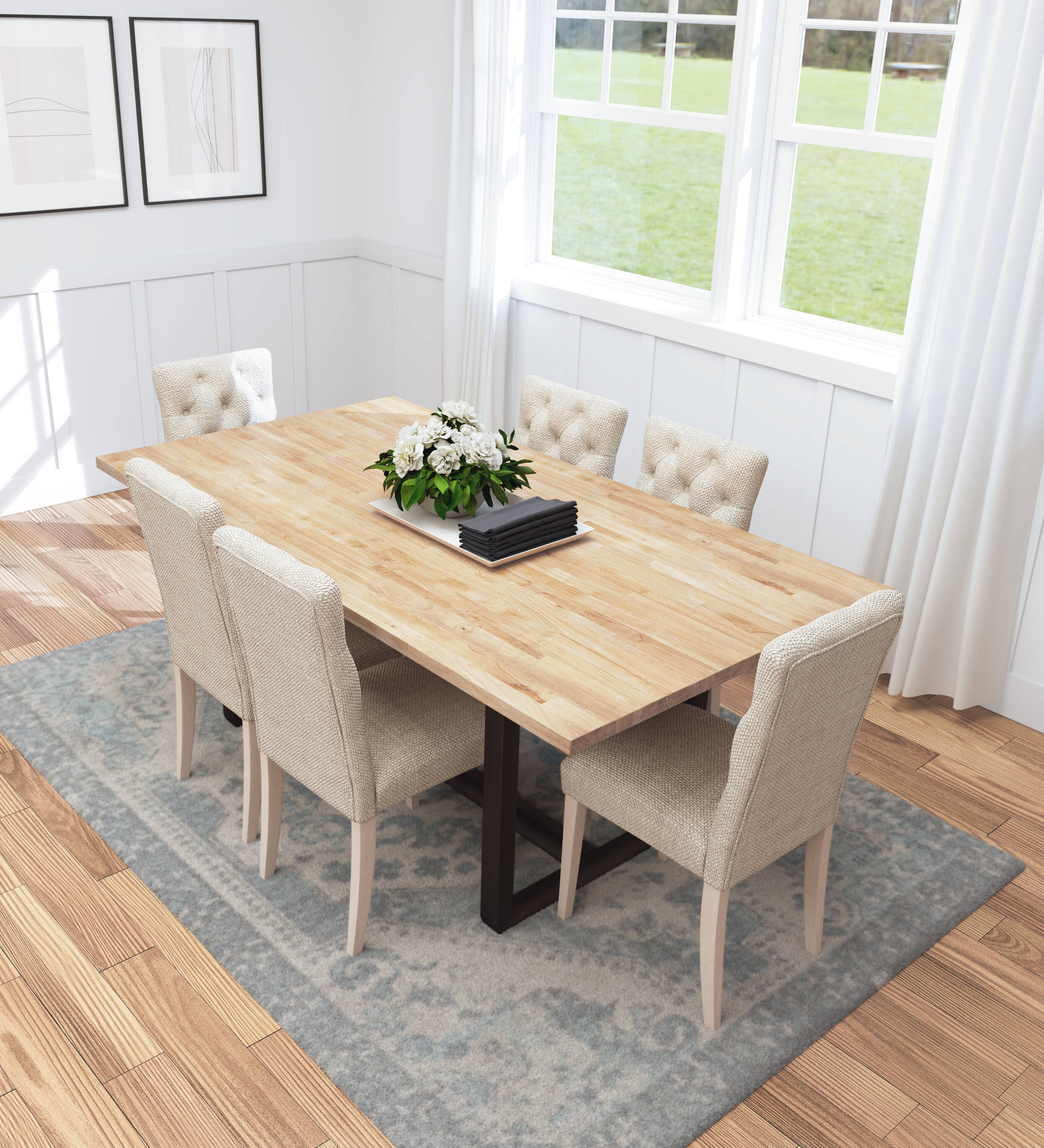 allen + roth 8-ft x 25-in x 1.5-in Finger-jointed Natural Hevea Butcher Block Countertop