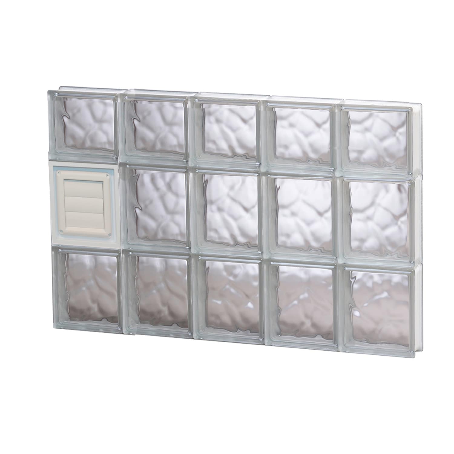 REDI2SET D3022DC Wavy Glass 28-3/4-in x 21-1/4-in Frameless Replacement Dryer vent Glass Block Window