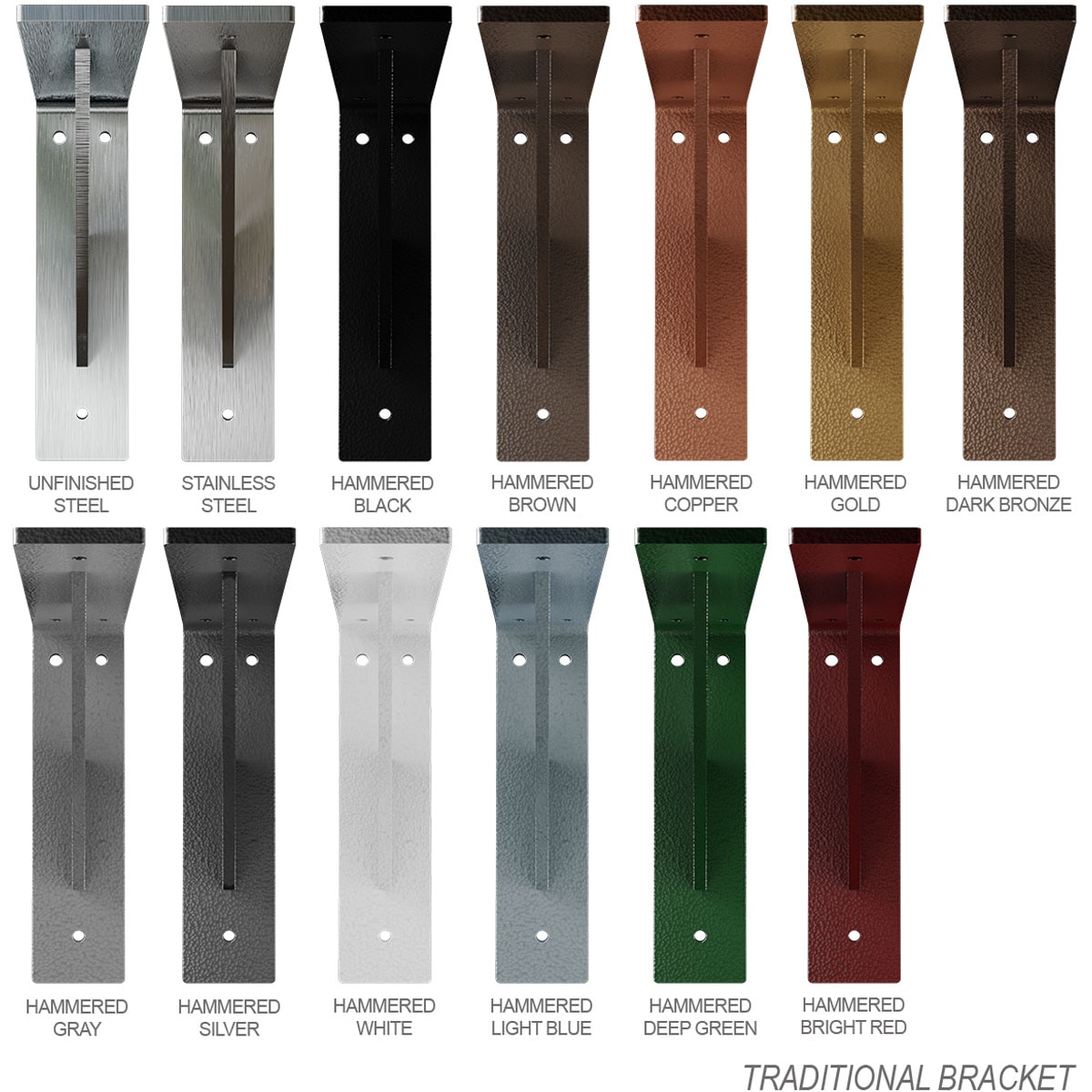 Urban Industrial 18" Hammered Copper Steel Support Bracket