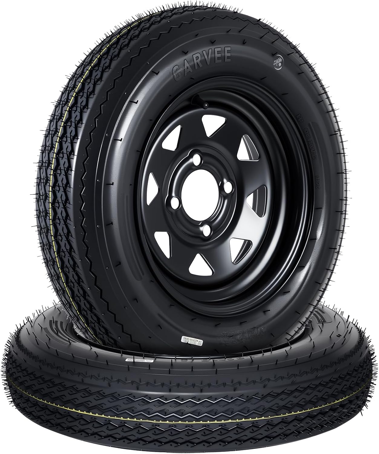 GAOMON 2 Pack 4.80-12 Trailer Tires with 12 In Rims 6PR Load Range C 4 Lug on 4 In Bolt Pattern