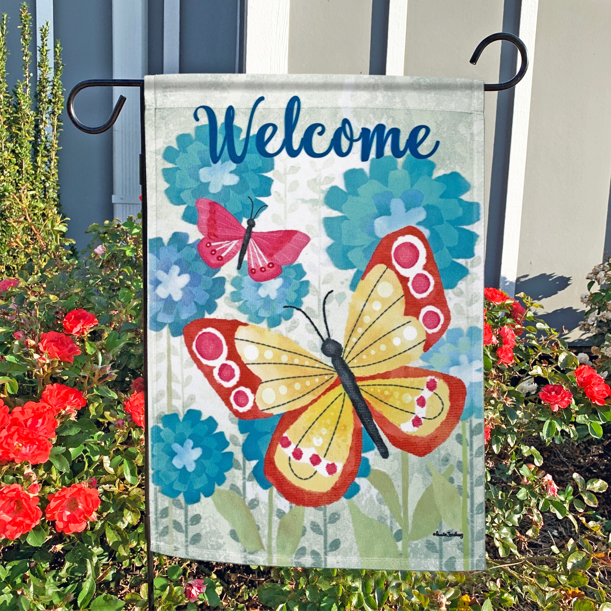 Rain or Shine 1.04-ft W x 1.5-ft H Butterflies Garden Flag 11-3508-279 ...