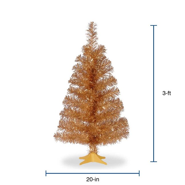 National Tree Company 3-ft Tinsel Champagne Artificial Christmas Tree ...