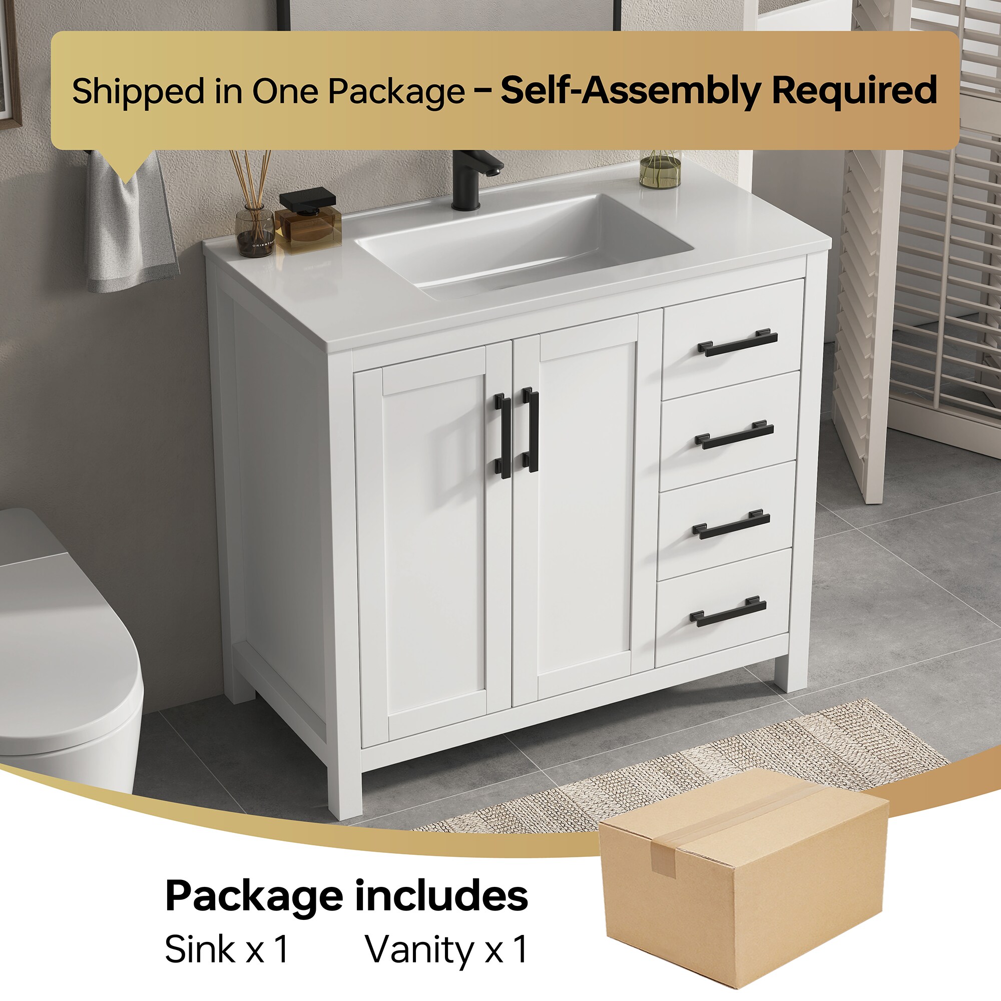 DELUXE LIVING V24033KD-36W Bath-Vanity-Combo - View #6