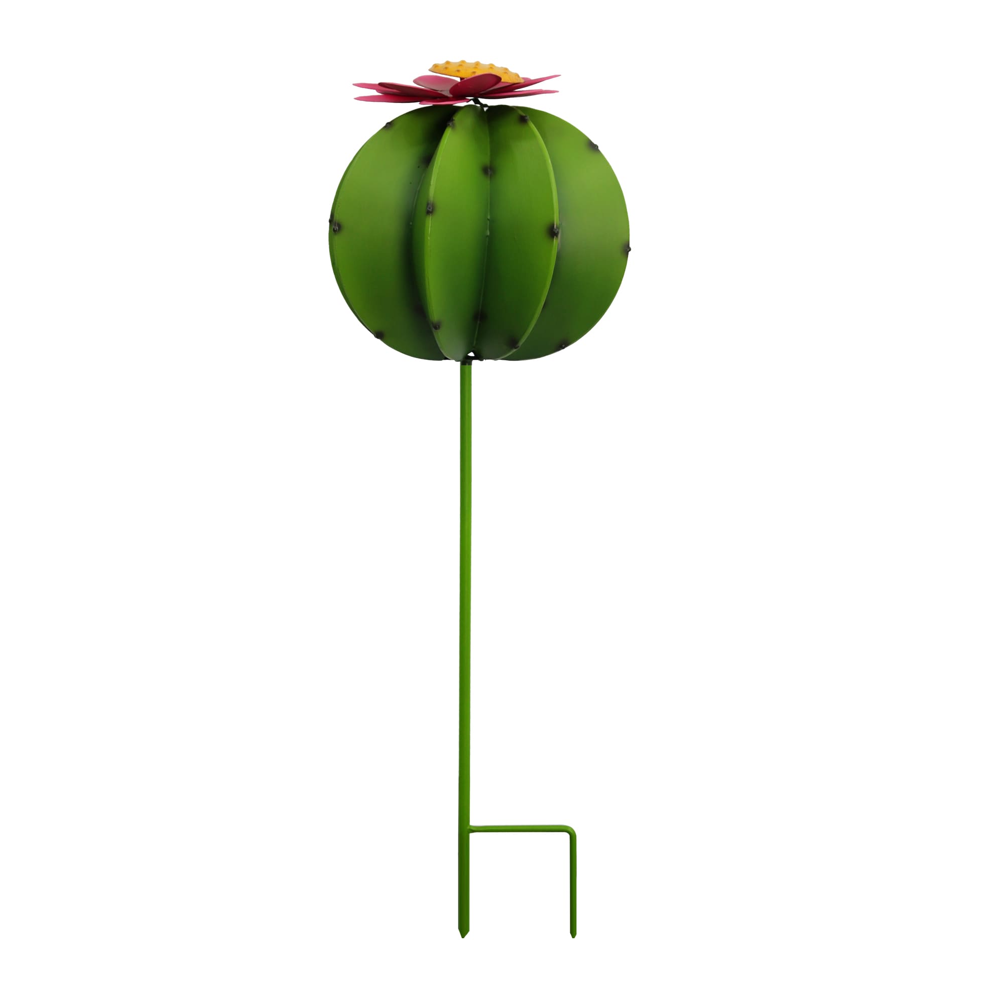 Style Selections 26.75-in Green and Red Metal Cactus Stake #411246B