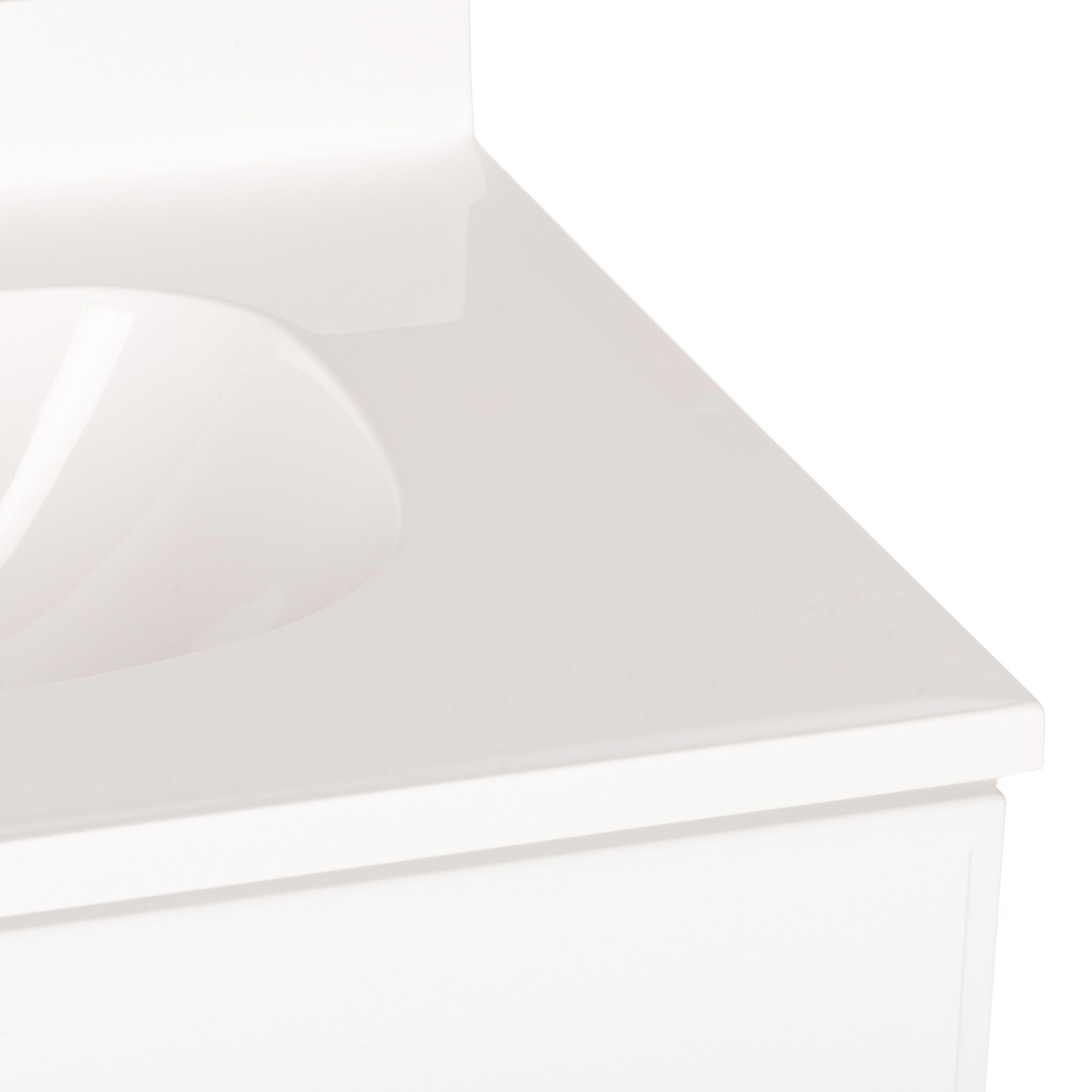 Project Source 24 in White Single Sink Bathroom Vanity with White