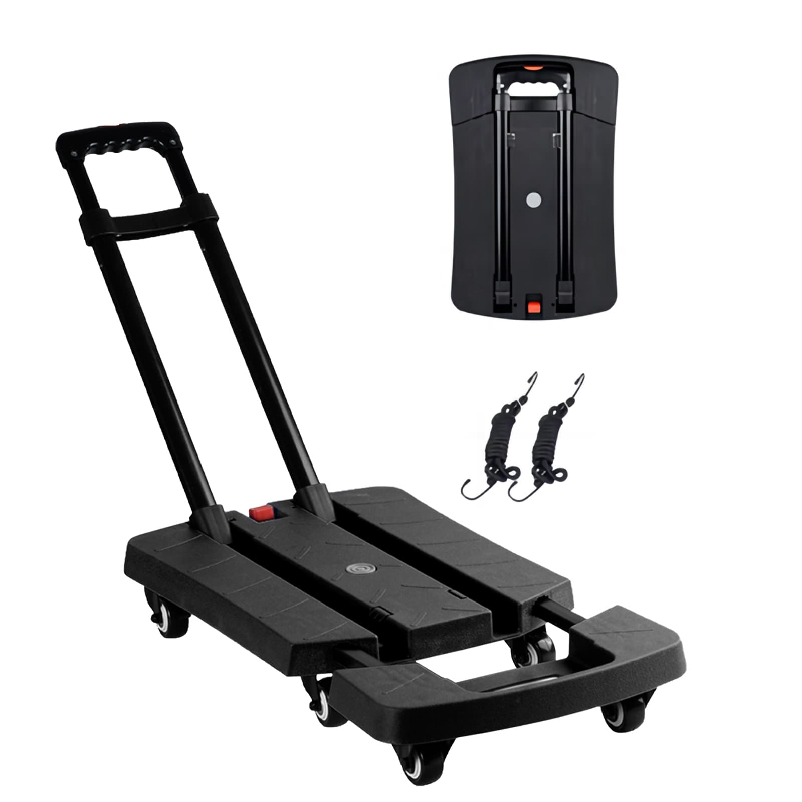 Maocao Hoom BH99590 330-lb Capacity 6 -Wheel Black Aluminum Folding hand truck