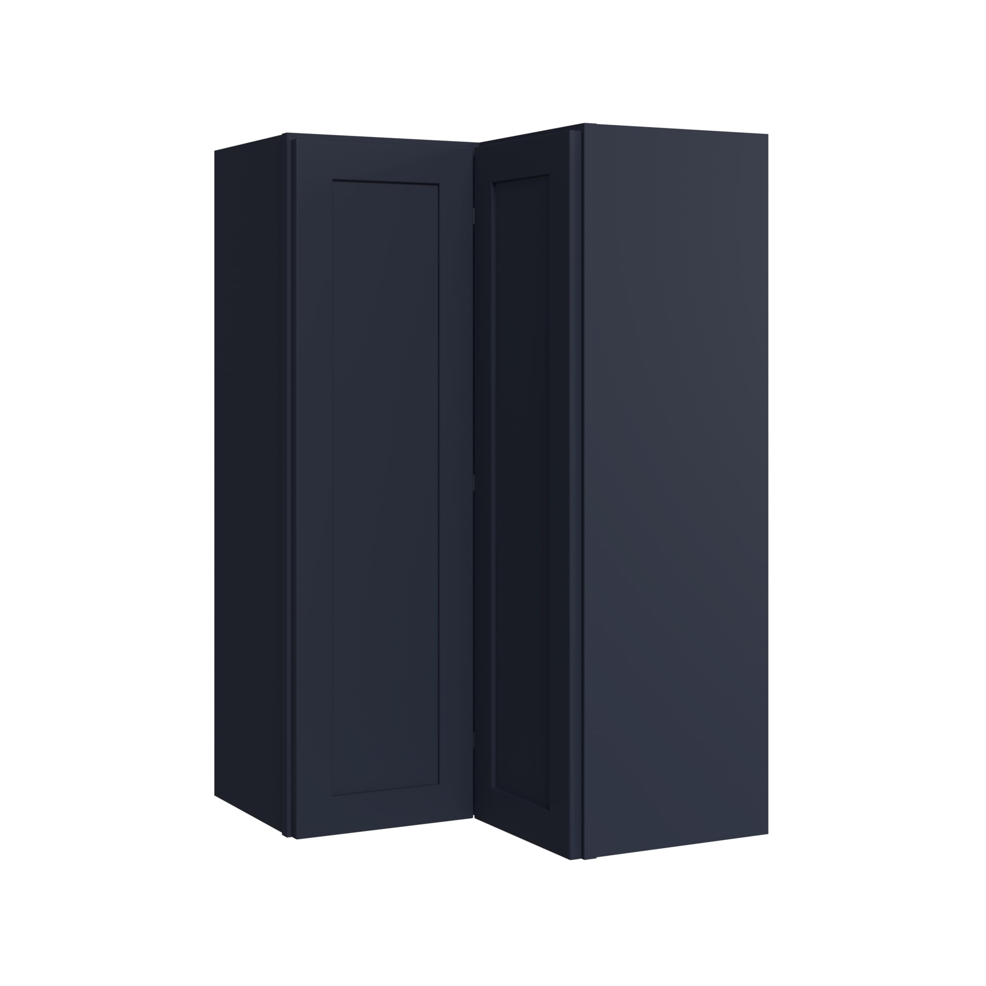 KraftMaid Momentum WEZR2439LG77 Deveron 24-in W x 39-in H x 12-in D Midnight L-shaped Corner wall Fully assembled Plywood Cabinet (Recessed Panel Shaker)