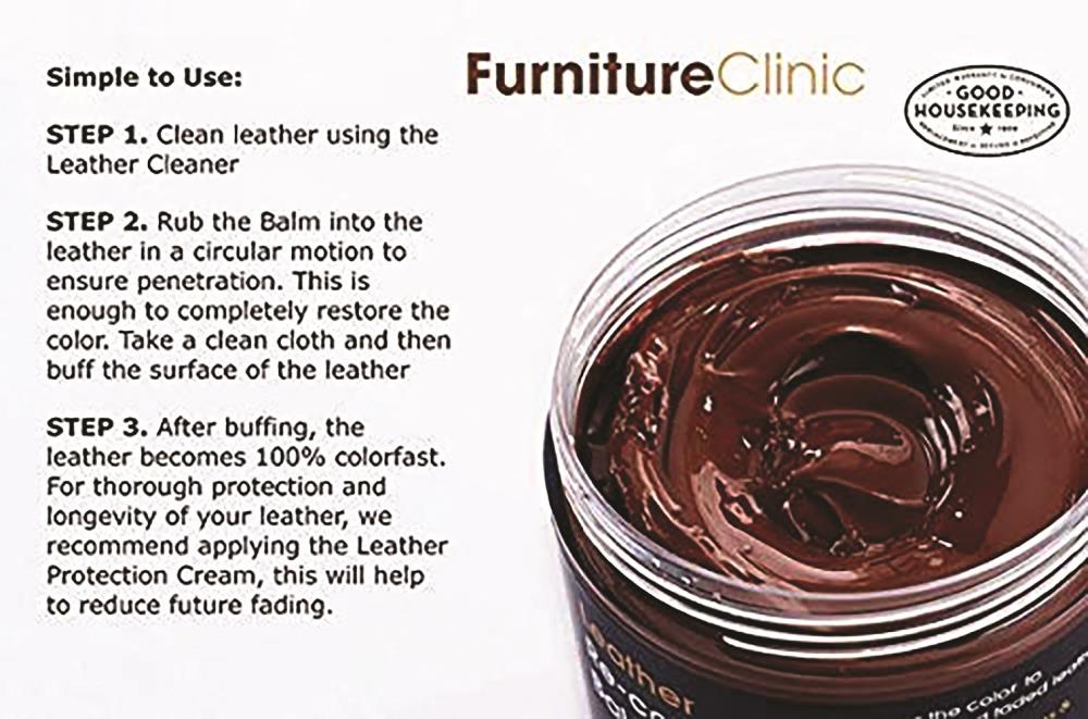 Furniture Clinic Leather Complete Restoration Kit, Includes Leather  Re-Coloring Balm, Leather Cleaner, Protection Cream, Sponge & Cloth