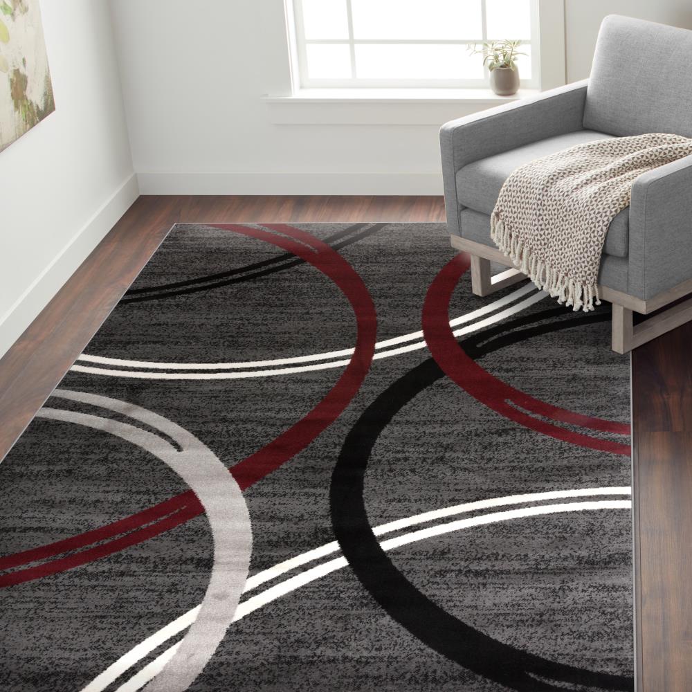 World Rug Gallery Modern Swirl Design Non-Slip (Non-Skid) Gray 24