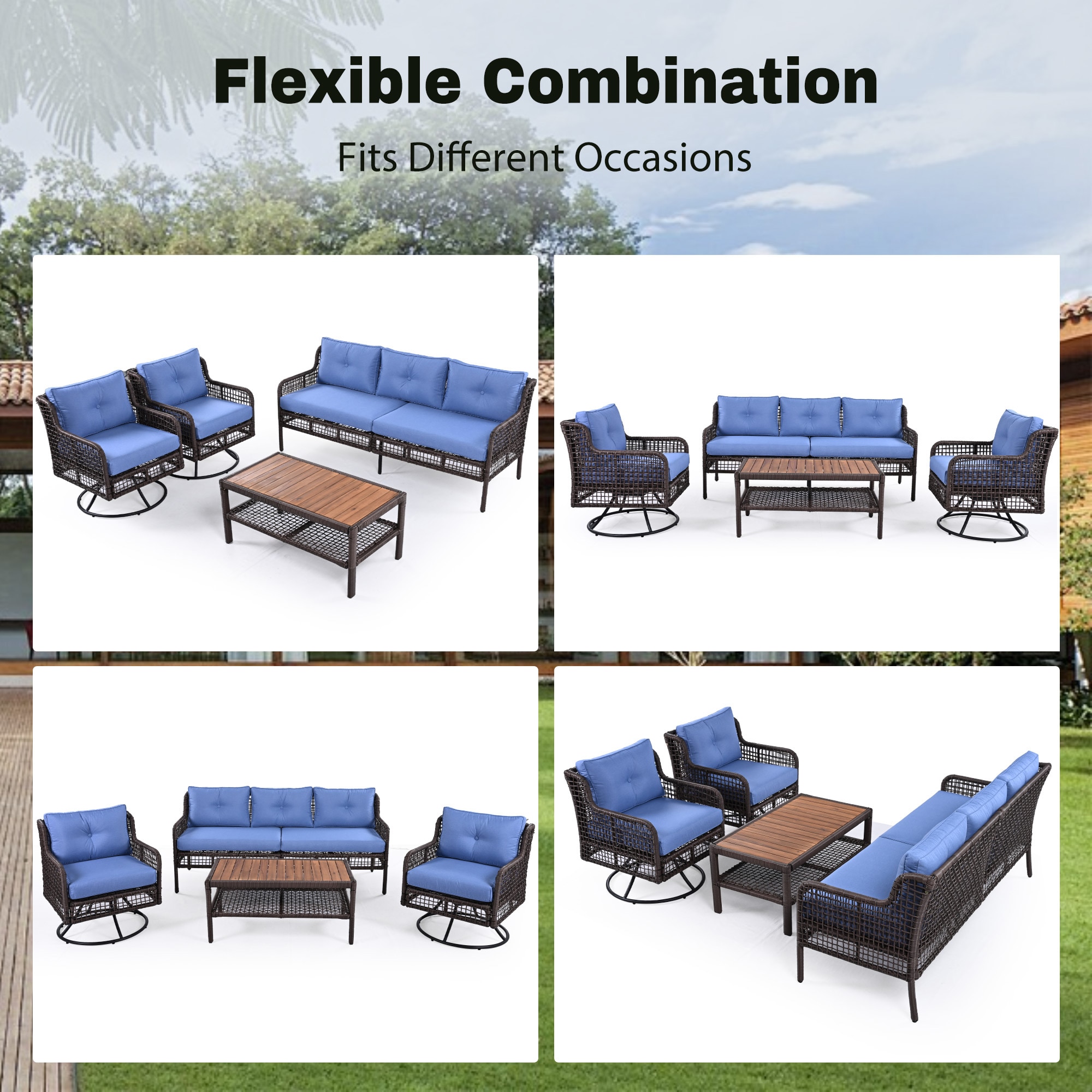SINOFURN SYA020393GY Patio-Conversation-Sets - View #6