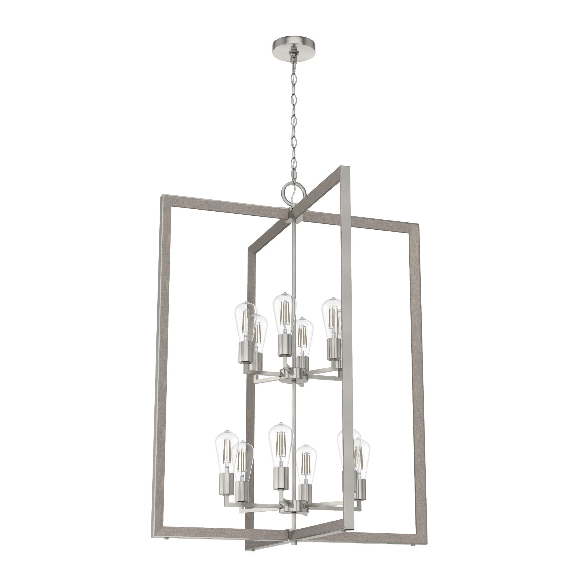 Hunter Woodburn 5-Light Brushed Nickel Modern/Contemporary Led Chandelier