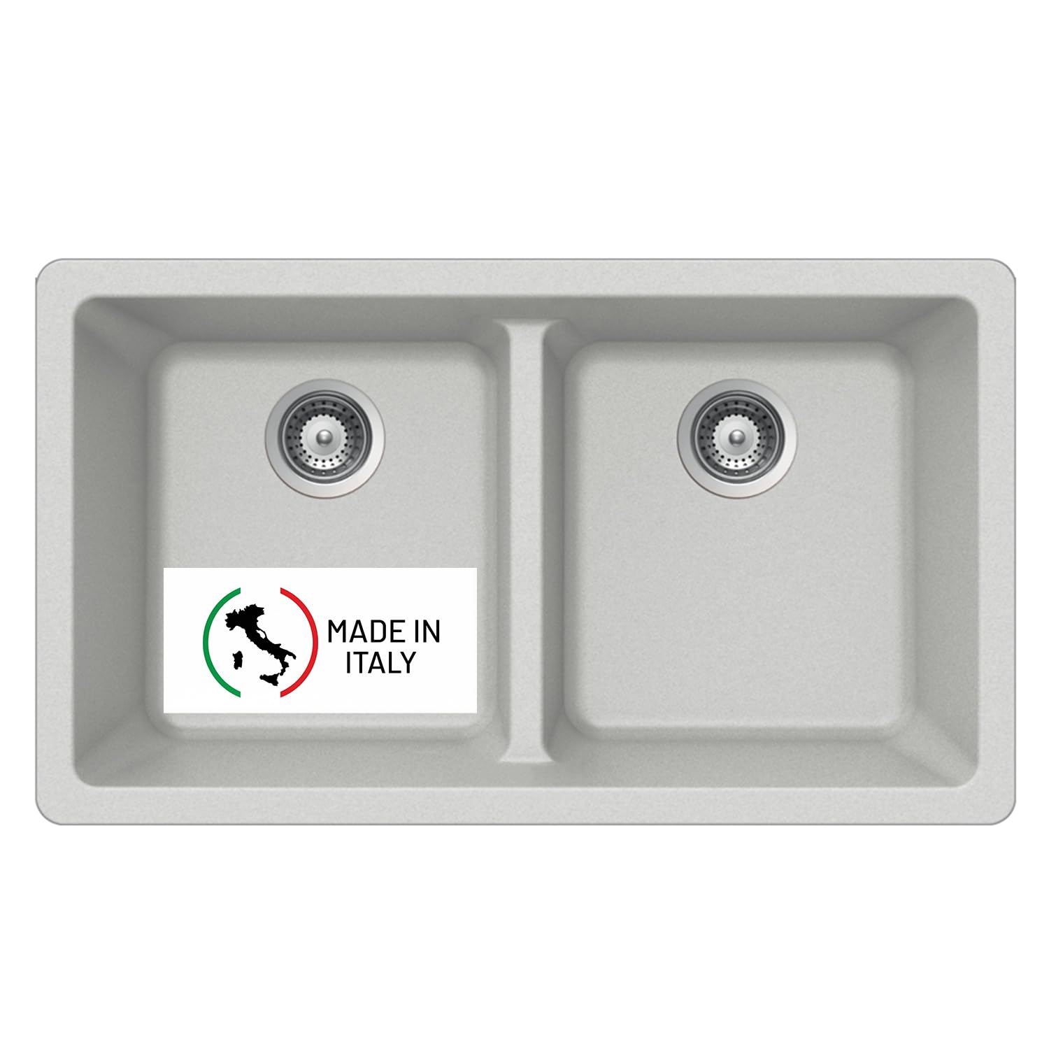 HOUZER  Cassiano 33 inch Thunder Granite Composite Undermount 50/50 Double Bowl Kitchen Sink - M-200U THUNDER
