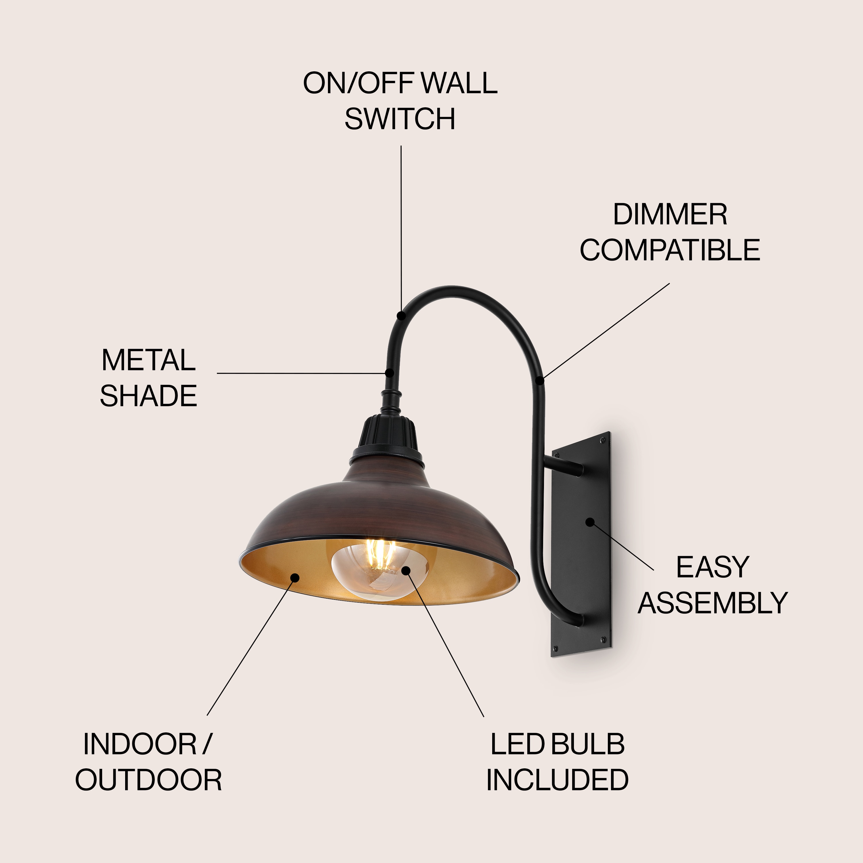 JONATHAN  Y JYL7614G Outdoor-Wall-Lighting - View #3