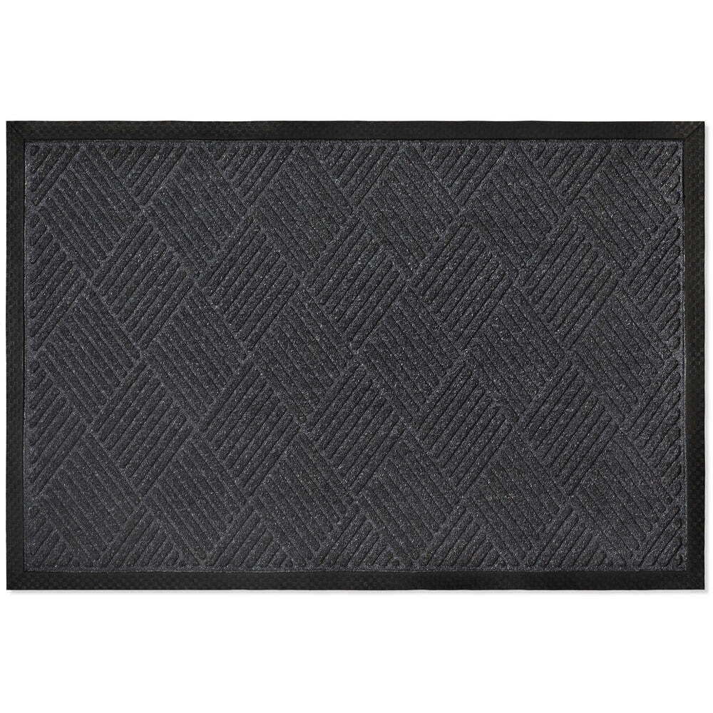 Envelor PP-71504-BK-M 2-ft x 3-ft Chevron - Black Polypropylene Rectangular Indoor or outdoor Decorative Home Door mat