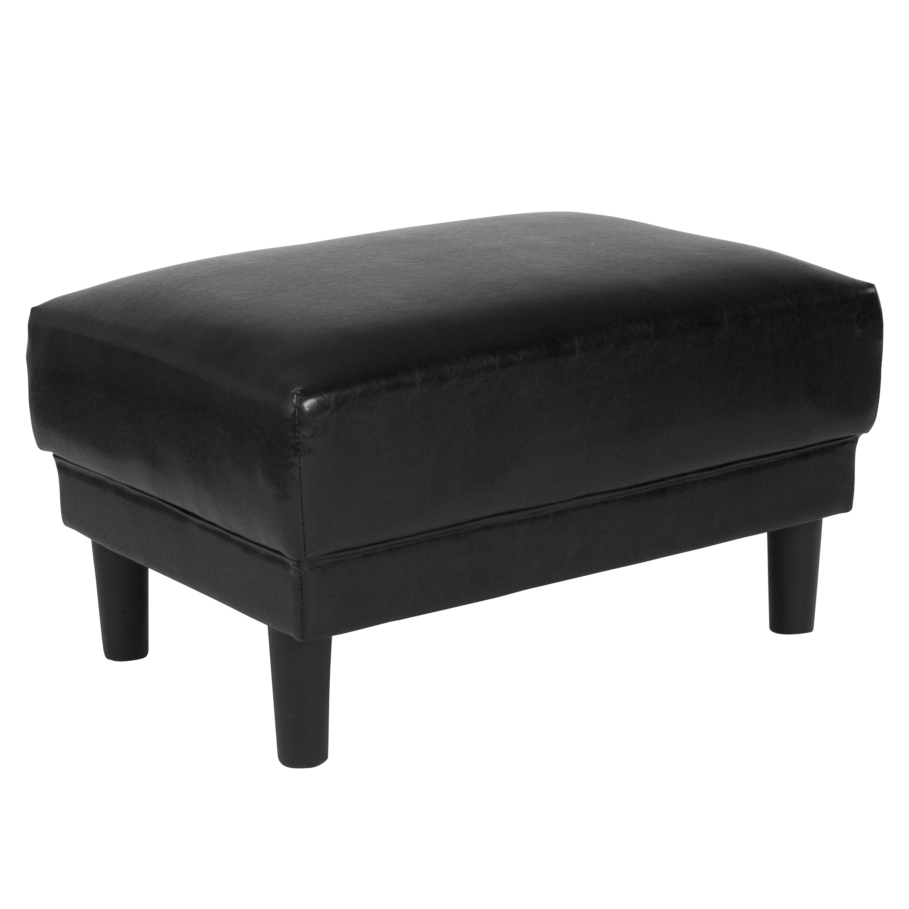 Flash Furniture Asti Modern Black Leather Faux Leather Rectangle ...