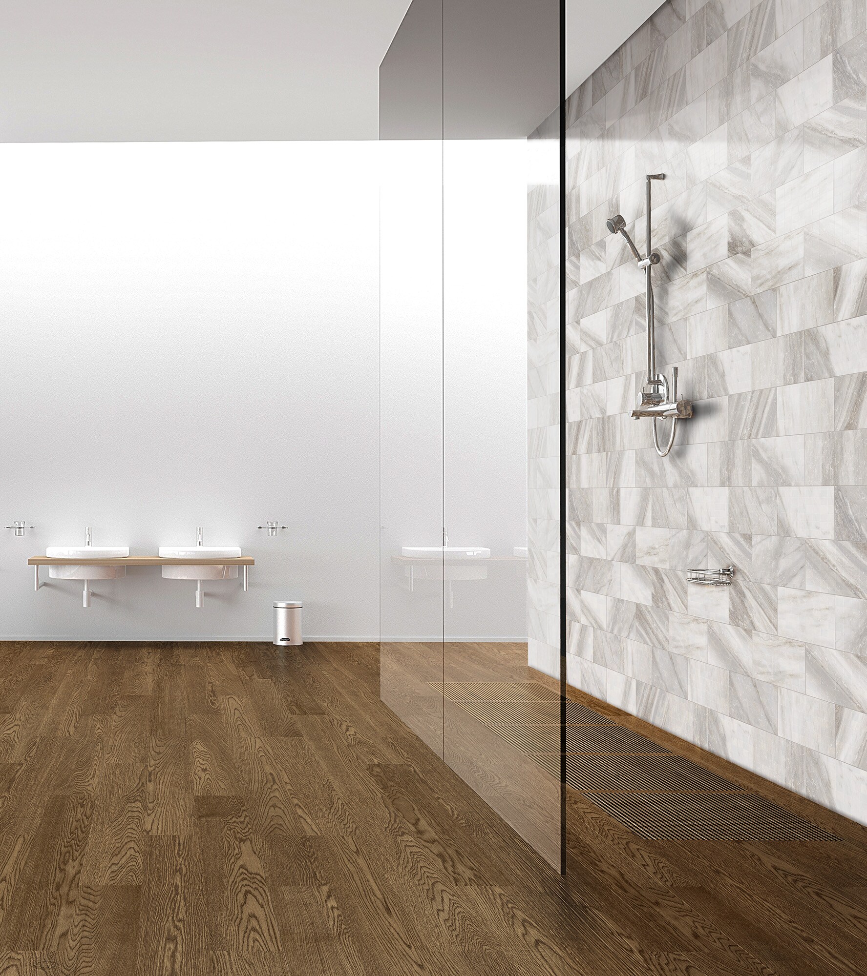Style Selections Sovereign Stone Pearl 6-in x 12-in Glazed Porcelain Marble Stone Look Floor and Wall Tile