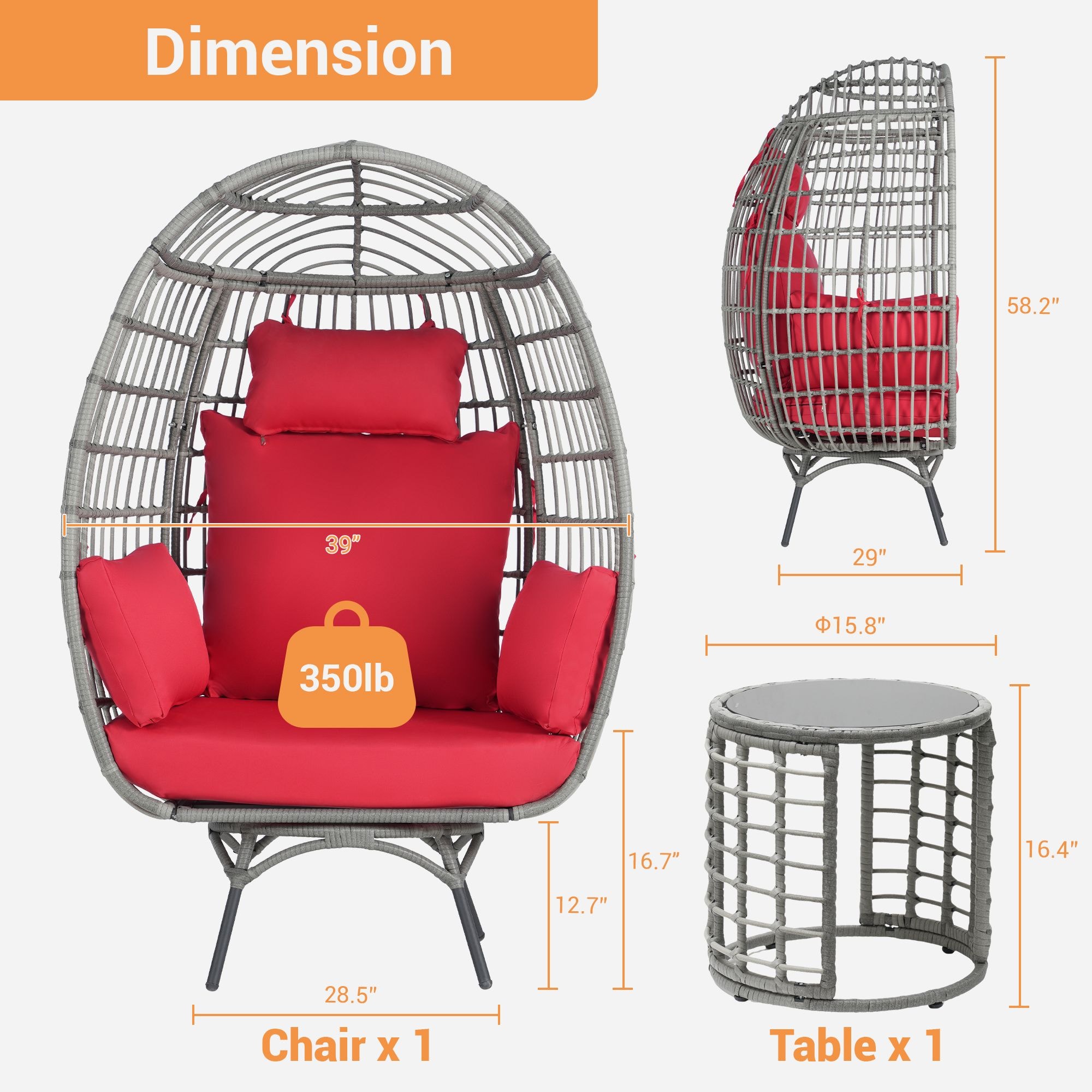 SANSTAR L-RJDC67RD-AC Patio-Conversation-Sets - View #2