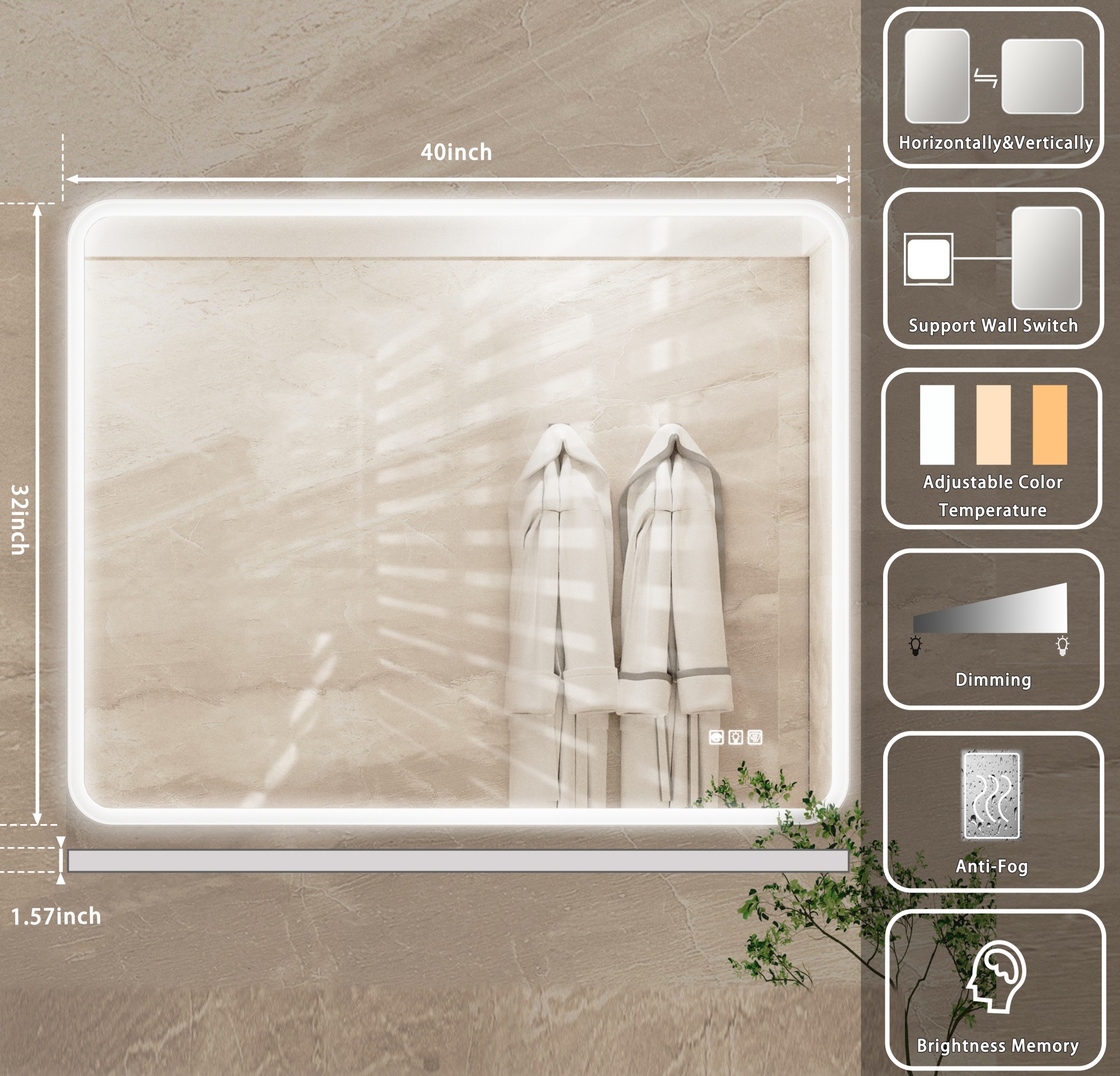 ToolCat BZ-2-128-JYG Framed-Bath-Mirrors - View #10