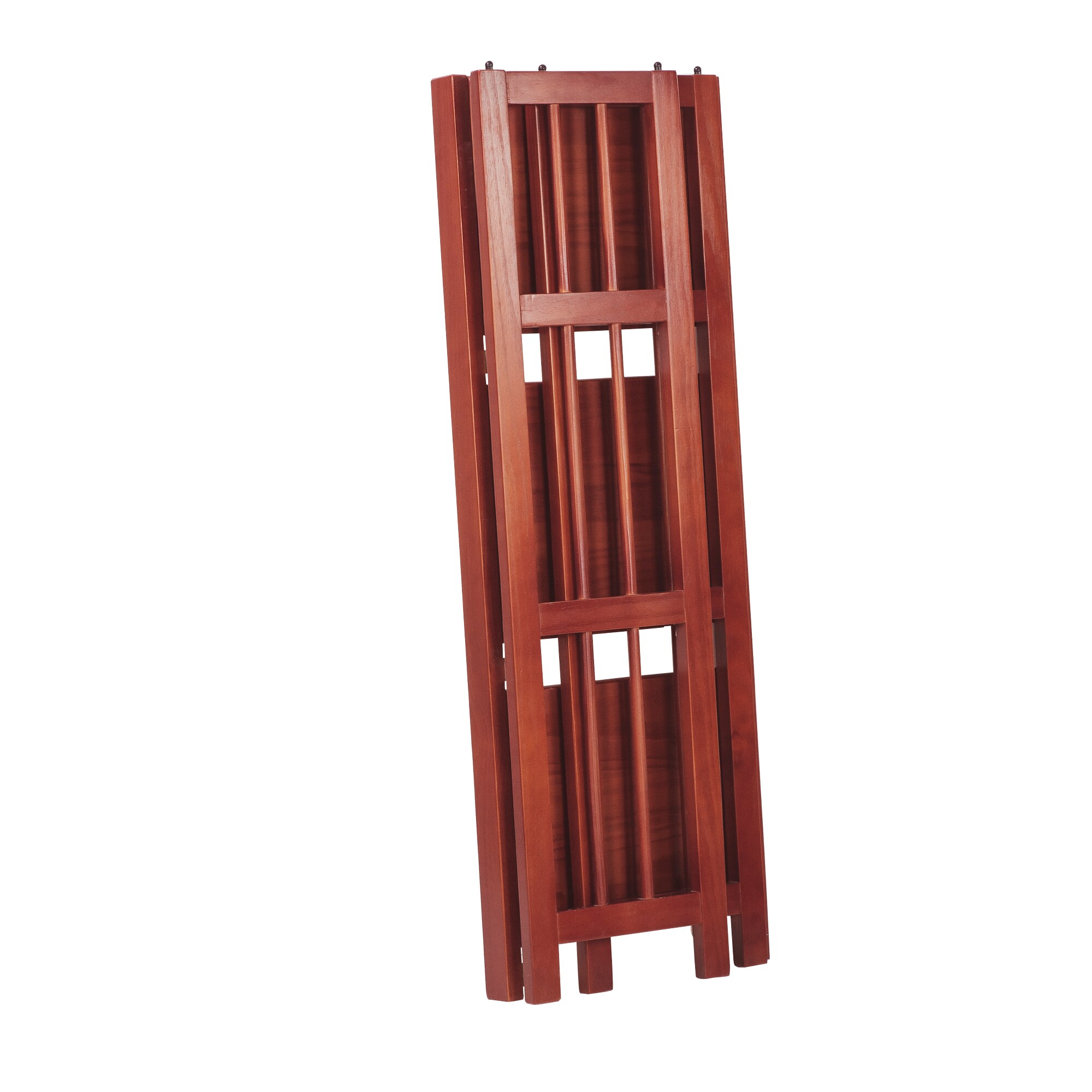 Casual Home Mahogany Solid Wood 14" Foldable 3-Shelf Bookcase