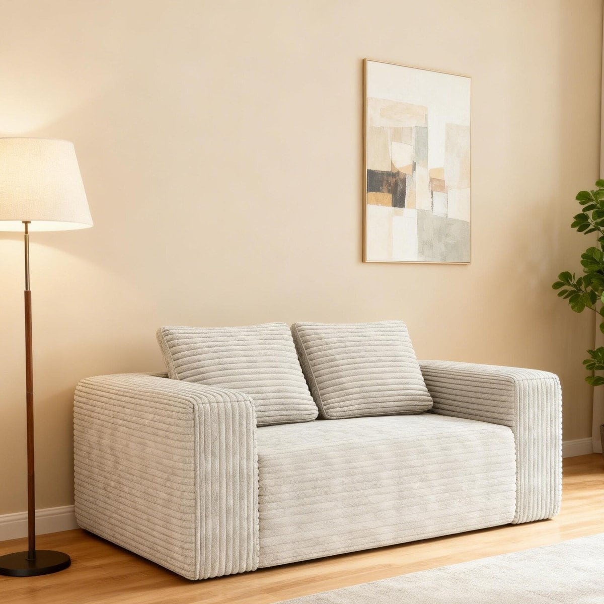 Streamdale Furniture - Streamdale Sofa in a Box Memory Foam 2-Seater Corduroy Couch Easy Transport