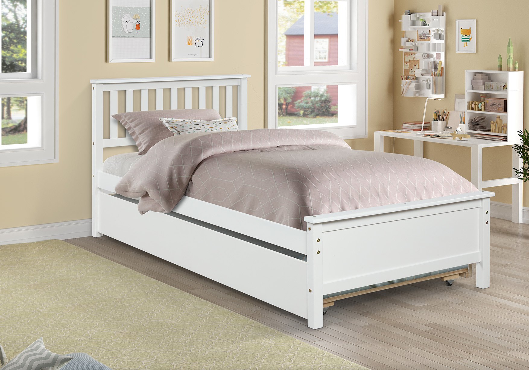 Twin Size Platform Bed Frame with Drawers, SEGMART Wooden Twin Bed Frame  with Storage, Wood Twin Size Bed Frame w/ Wood Slat Support for