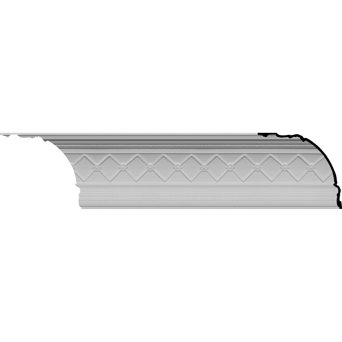 Ekena Millwork MLD18X16X24BR-CASE-2 Brightton 18-1/4-in x 6-ft 10-in Primed Polyurethane Crown Moulding 2 -Pack