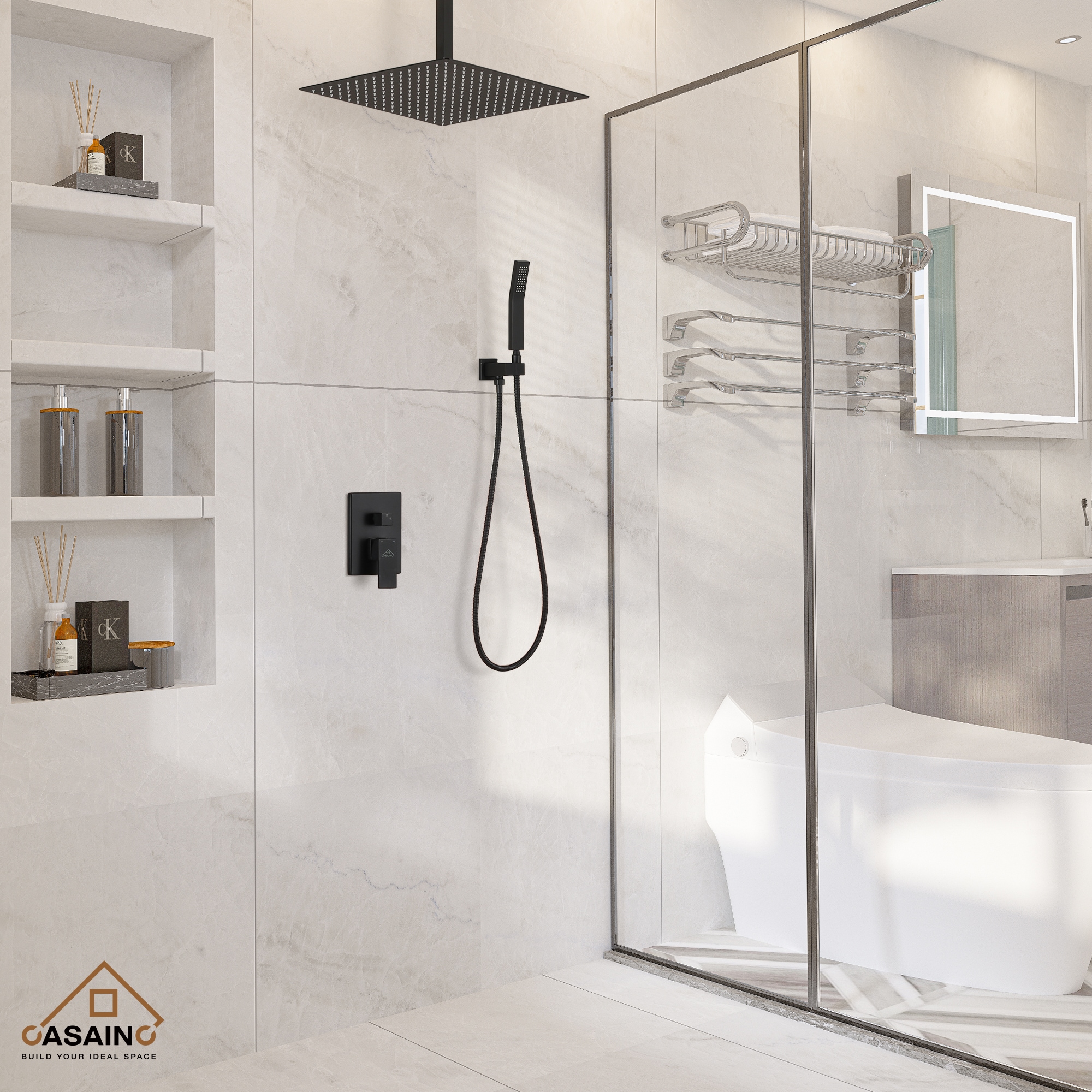 CASAINC CS3602-16MB Showerhead-Bar-Panels - View #11
