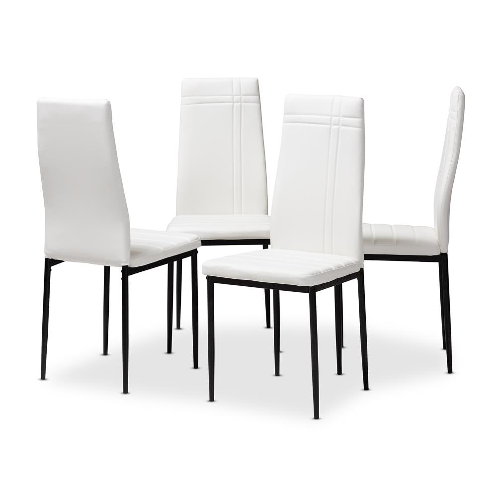Baxton Studio 146-4PC-8786-LW Set of 4 Matiese Contemporary/Modern Faux Leather Upholstered Dining Side Chair (Composite Frame)