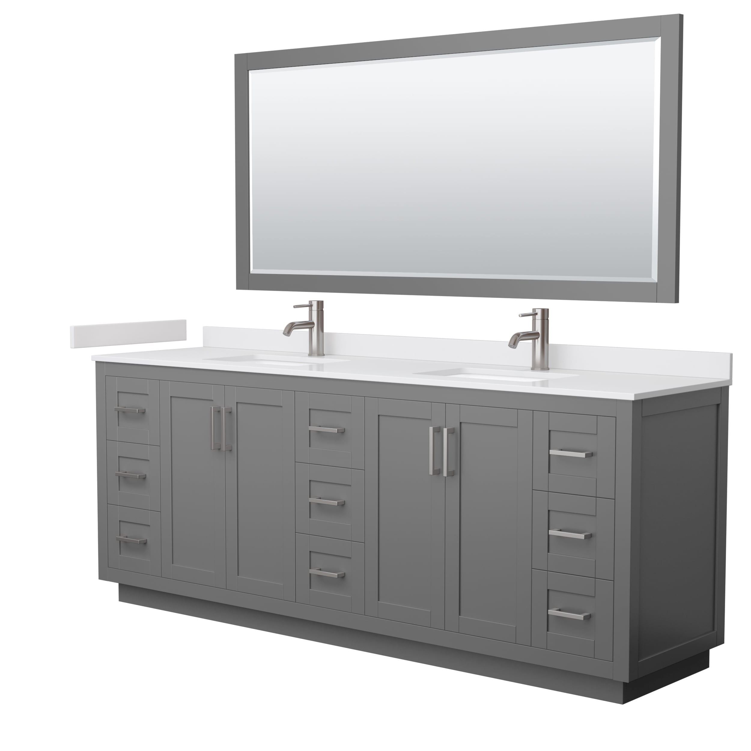 Wyndham Collection WCF292984DKGWCUNSM70 Bath-Vanity-Combo - View #2
