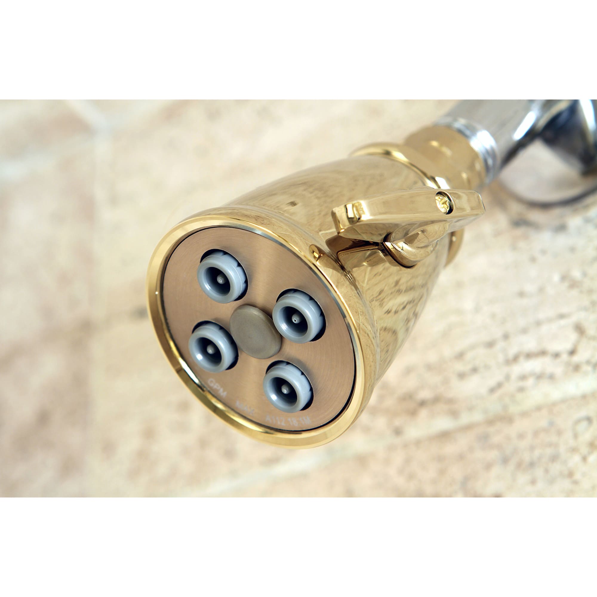 Elements of Design DK1372 Victorian 1.0 -Settings Polished brass 1-in Round Fixed Shower Head 1.8 GPM