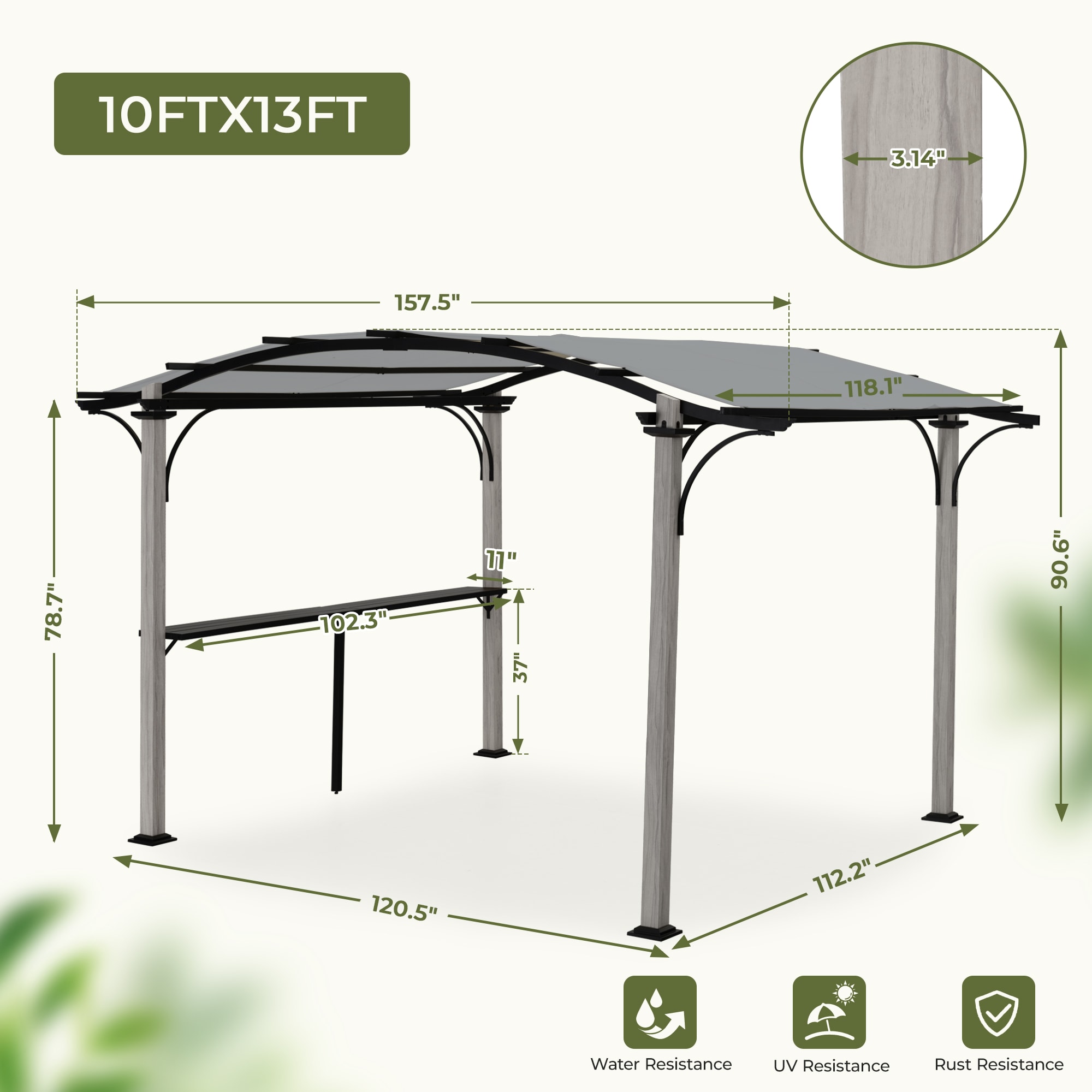  ZPPLWGRB-1013-H-WL3 Pergolas-2 - View #4