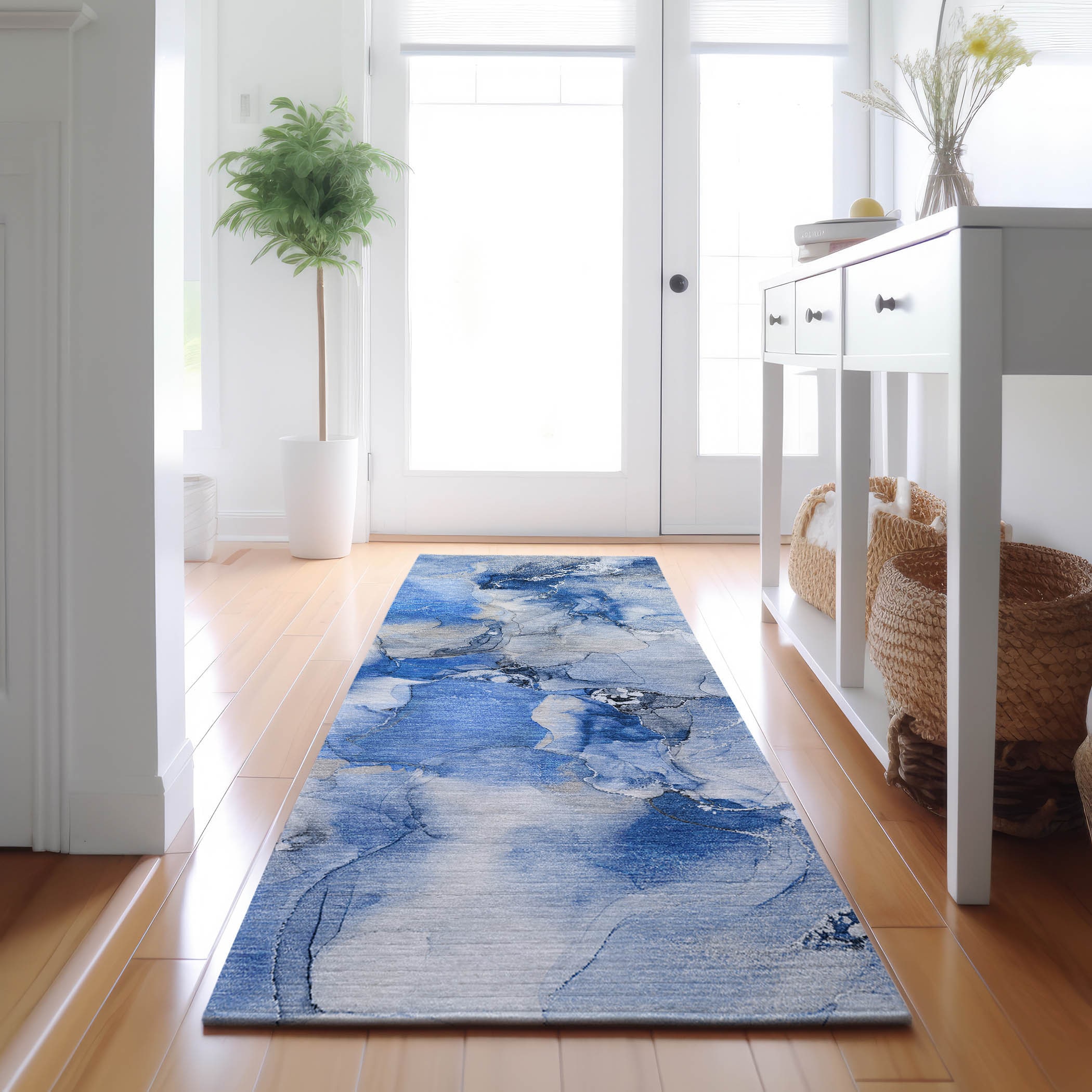 Addison Rugs AMF554GY2X8 Mayfield AMF554GY 2 x 7 (ft) Loomed Polyester Gray Rectangular Indoor Geometric Machine washable Area rug