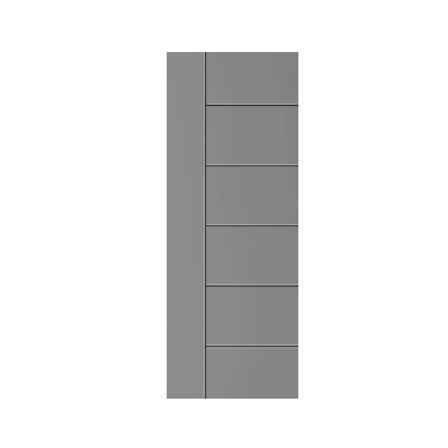 CALHOME PK-PANEL-BK-30SG 30-in x 80-in Light Gray MDF Hollow core Single Barn Door (Hardware Not Included)