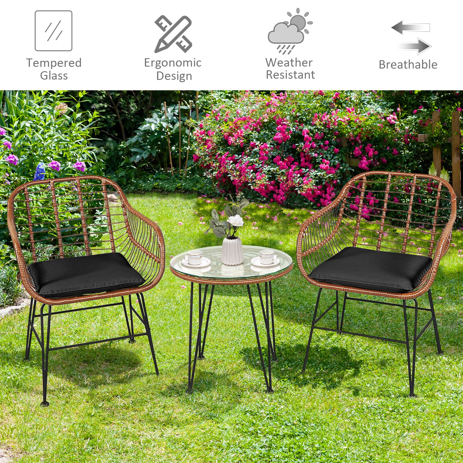 Volenca VOL-ZM5MBB Patio-Conversation-Sets - View #8