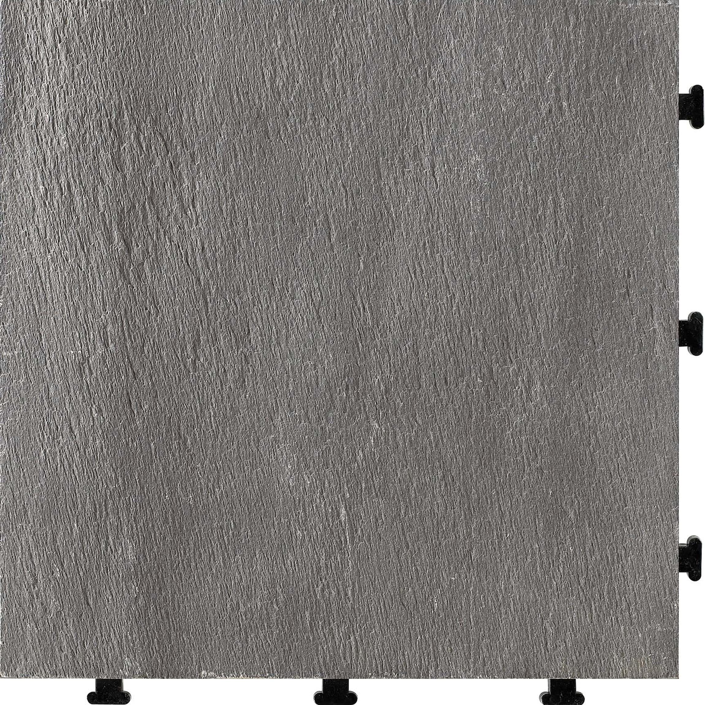 Courtyard Casual 11.81-in x 11.81-in 6-Pack Natural Slate Prefinished Polymer Deck Tile