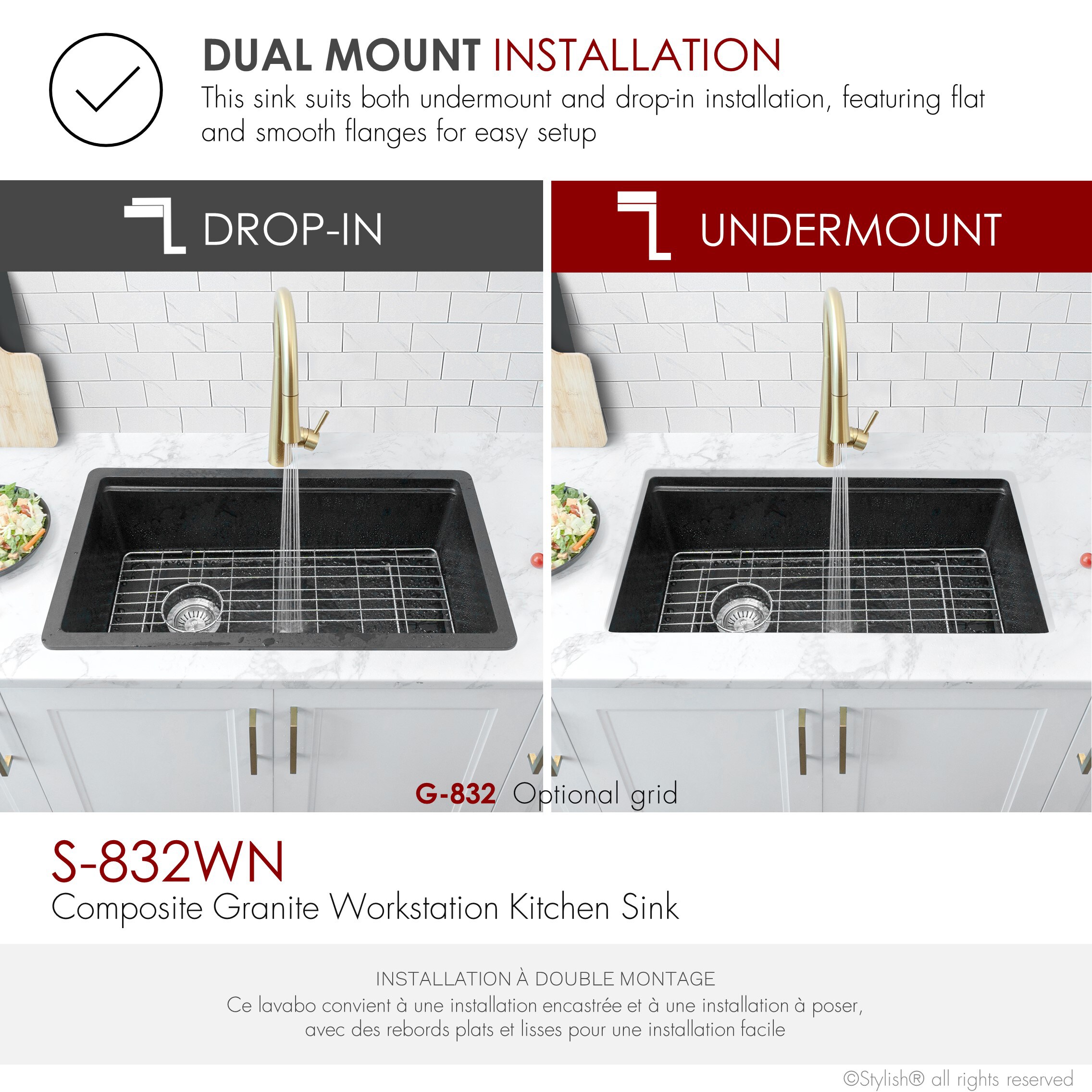 Stylish S-832WN1 Kitchen-Sinks - View #15