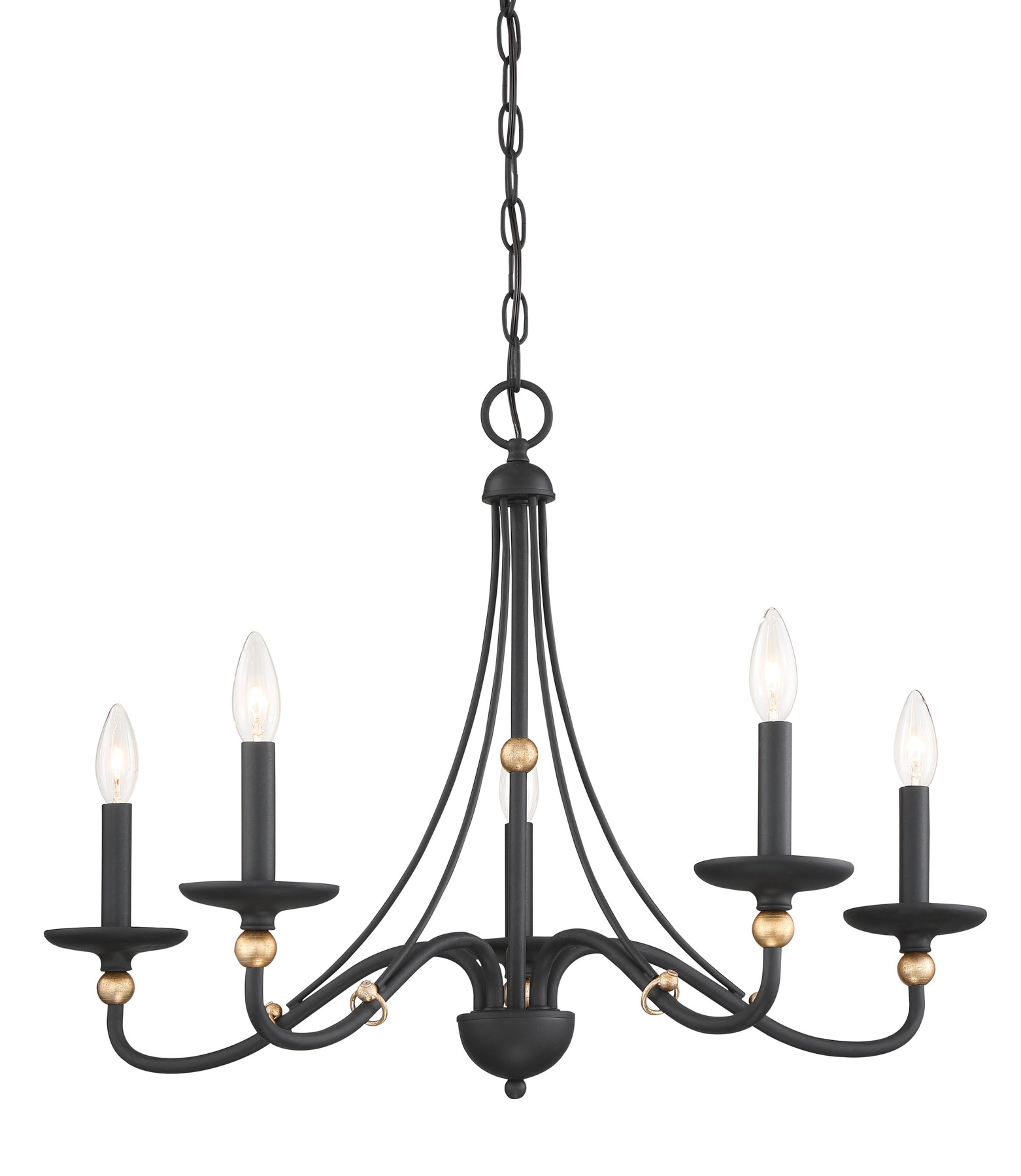 Minka Lavery Westchester County 5-Light Black with Skyline Gold ...