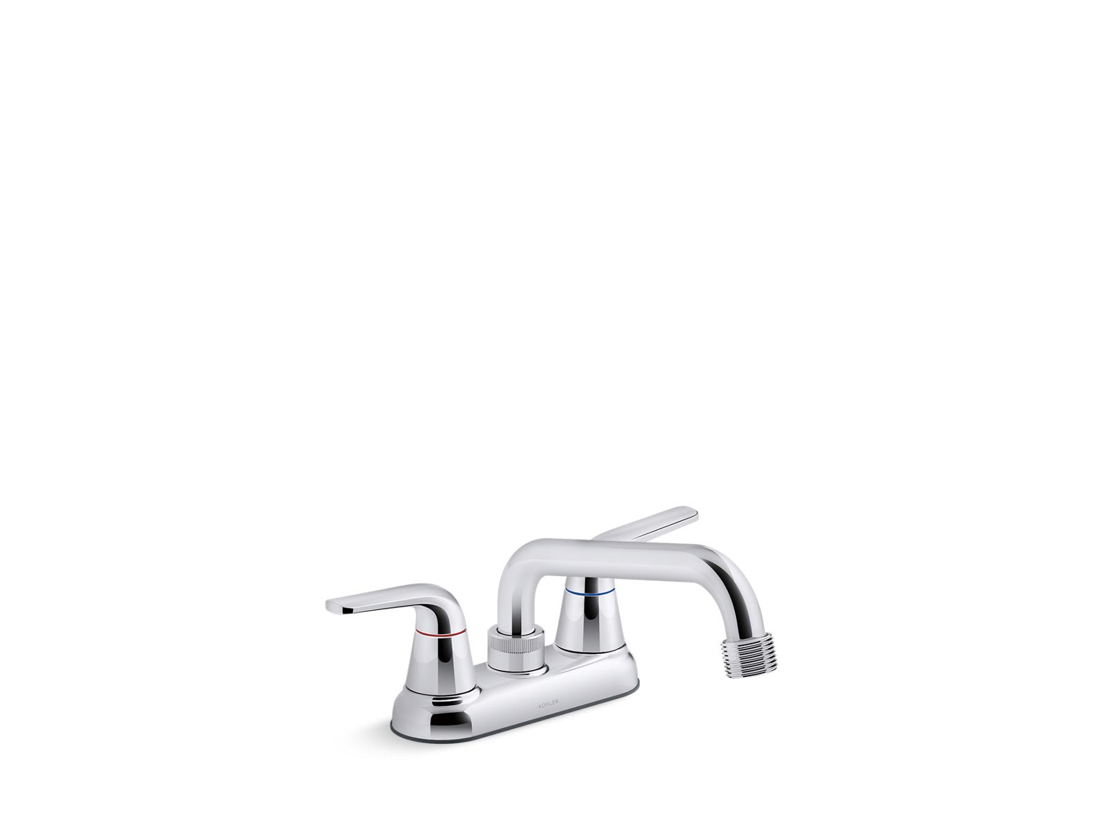 KOHLER 30619-CP Jolt 4 GPM Deck Mount Low Arc Kitchen Faucet in Polished Chrome with Lever Handles