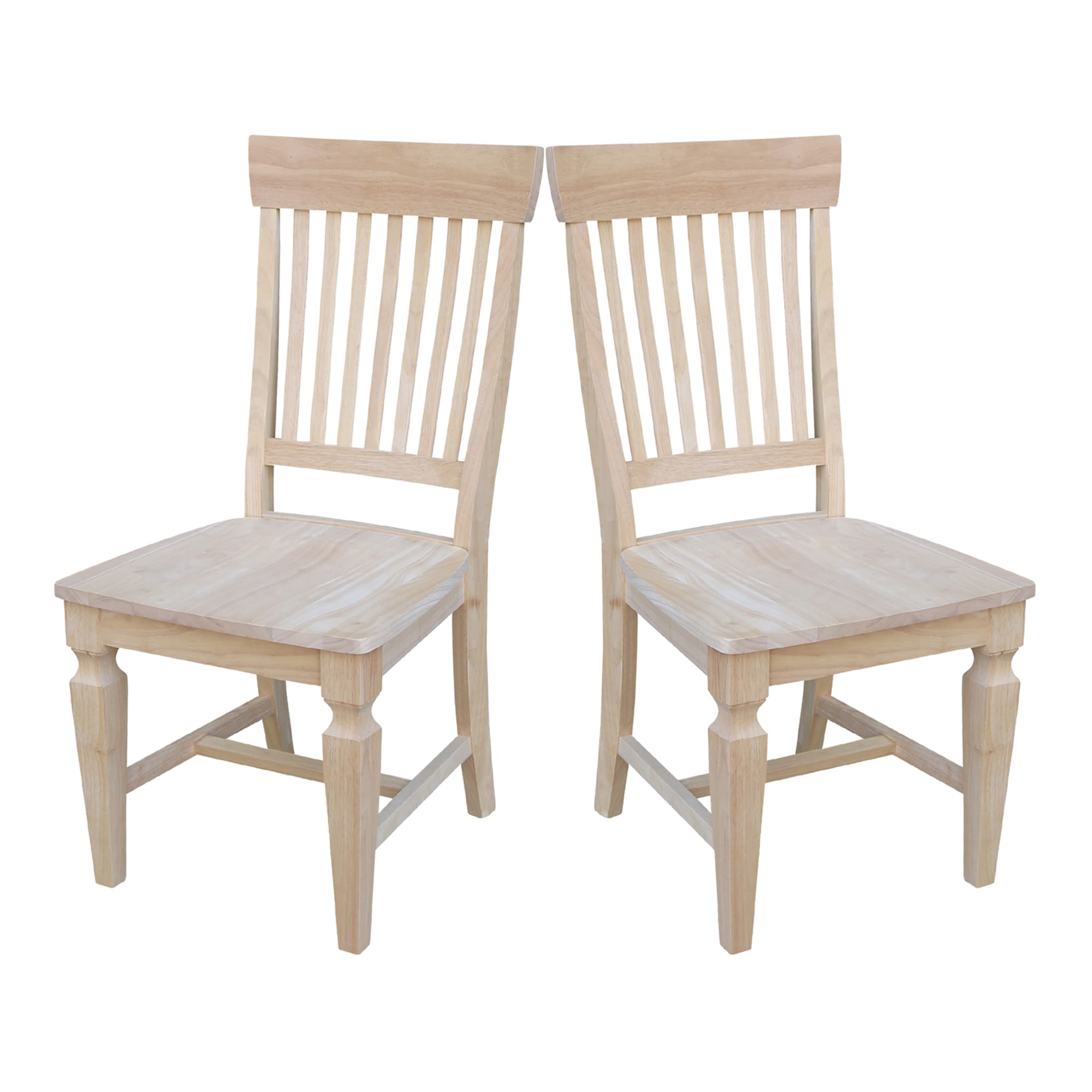 International Concepts C-65P Set of 2 Traditional Dining Side Chair (Wood Frame)