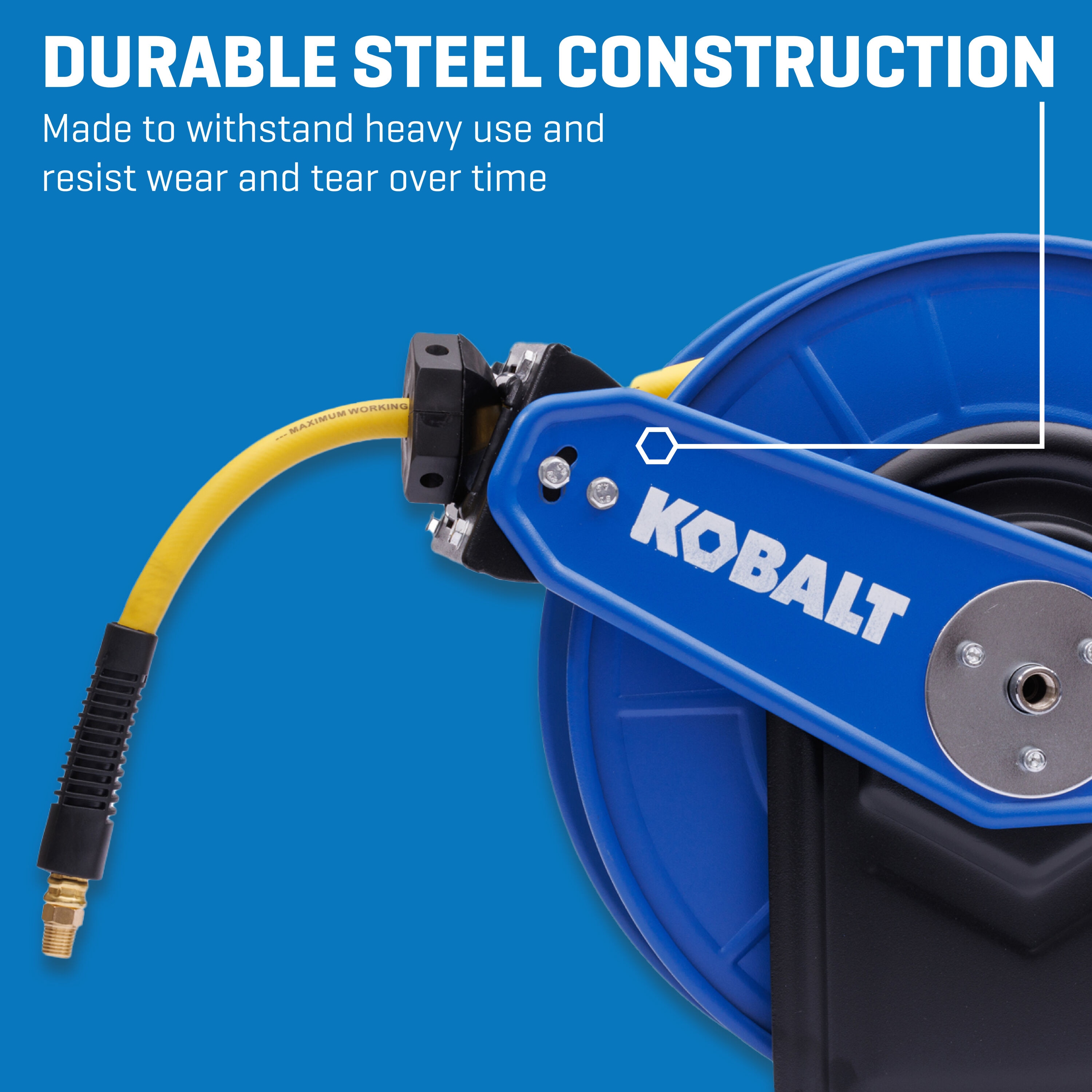 Kobalt Kobalt Retractable Hose Reel with 3/8-in x 50-ft Hybrid