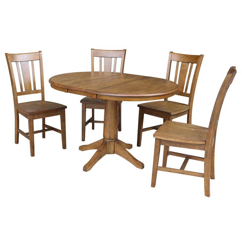 International Concepts Pecan Traditional Dining Room Set with Round ...