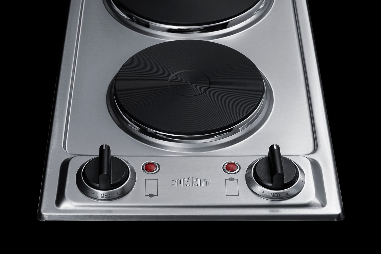 Summit 21 in. 2-Burner 220V Electric Cooktop - Stainless Steel